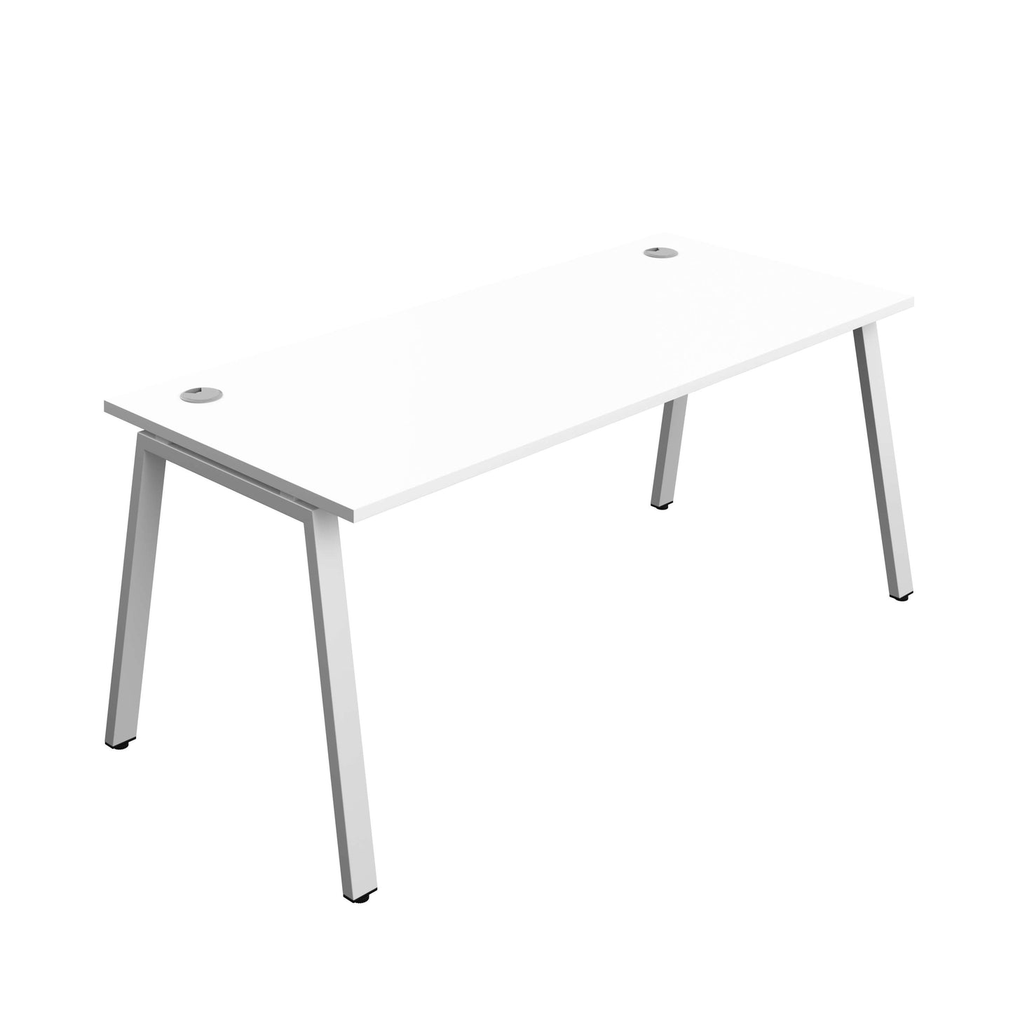 Synergy Bench with Cable Ports: 1 Person (FSC) : A-Frame Leg : 1800 | 800 | White/Silver