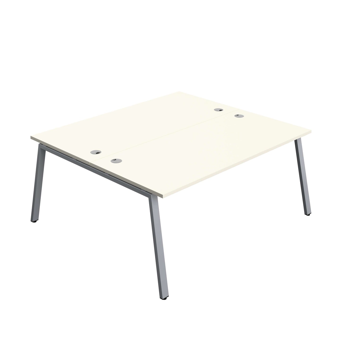 Synergy Bench with Cable Ports: 2 Person (FSC) : A-Frame Leg : 1800 | 800 | White/Silver