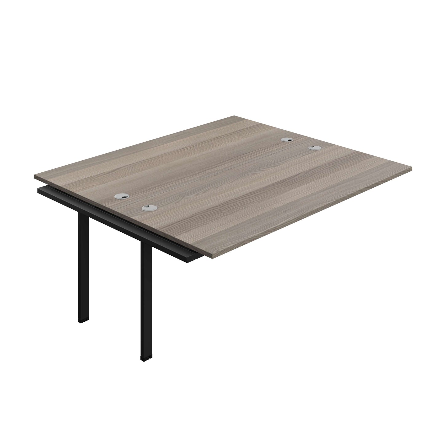 Synergy Bench Extension with Cable Ports: 2 Person (FSC) : 1800 | 800 | Grey Oak/Black