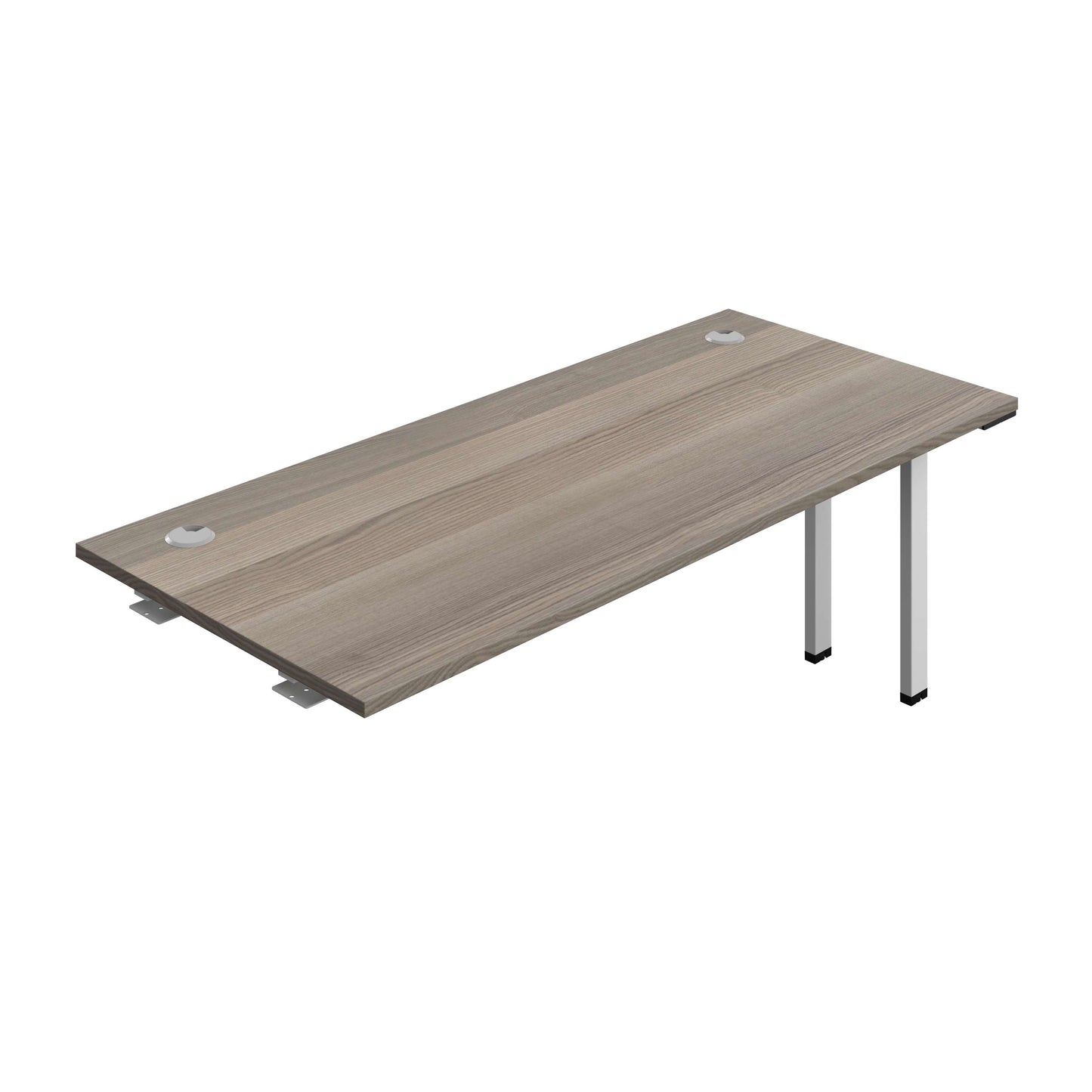Synergy Bench Extension with Cable Ports: 1 Person (FSC) : 1800 | 800 | Grey Oak/Silver