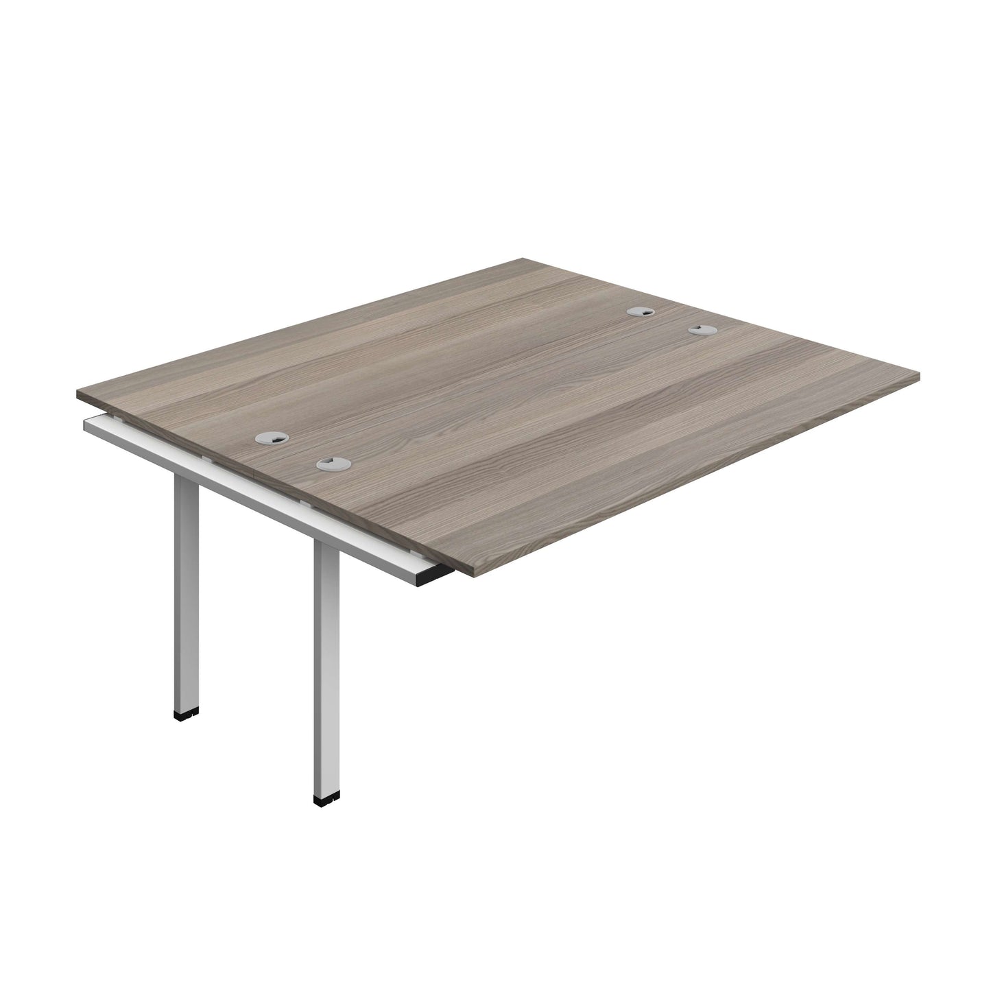 Synergy Bench Extension with Cable Ports: 2 Person (FSC) : 1800 | 800 | Grey Oak/Silver
