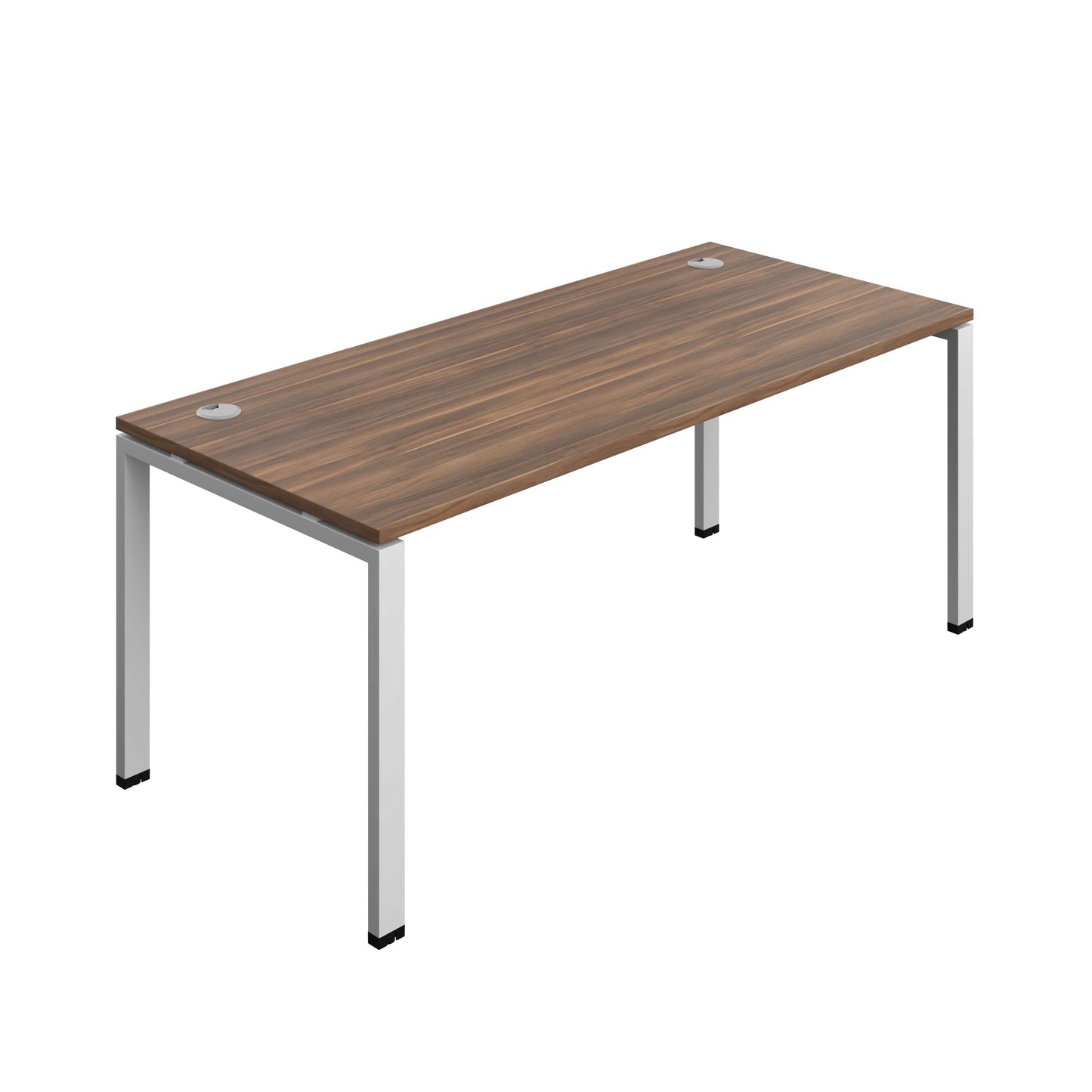 Synergy Bench with Cable Ports: 1 Person (FSC) : Goal Post Leg : 1800 | 800 | Dark Walnut/Silver