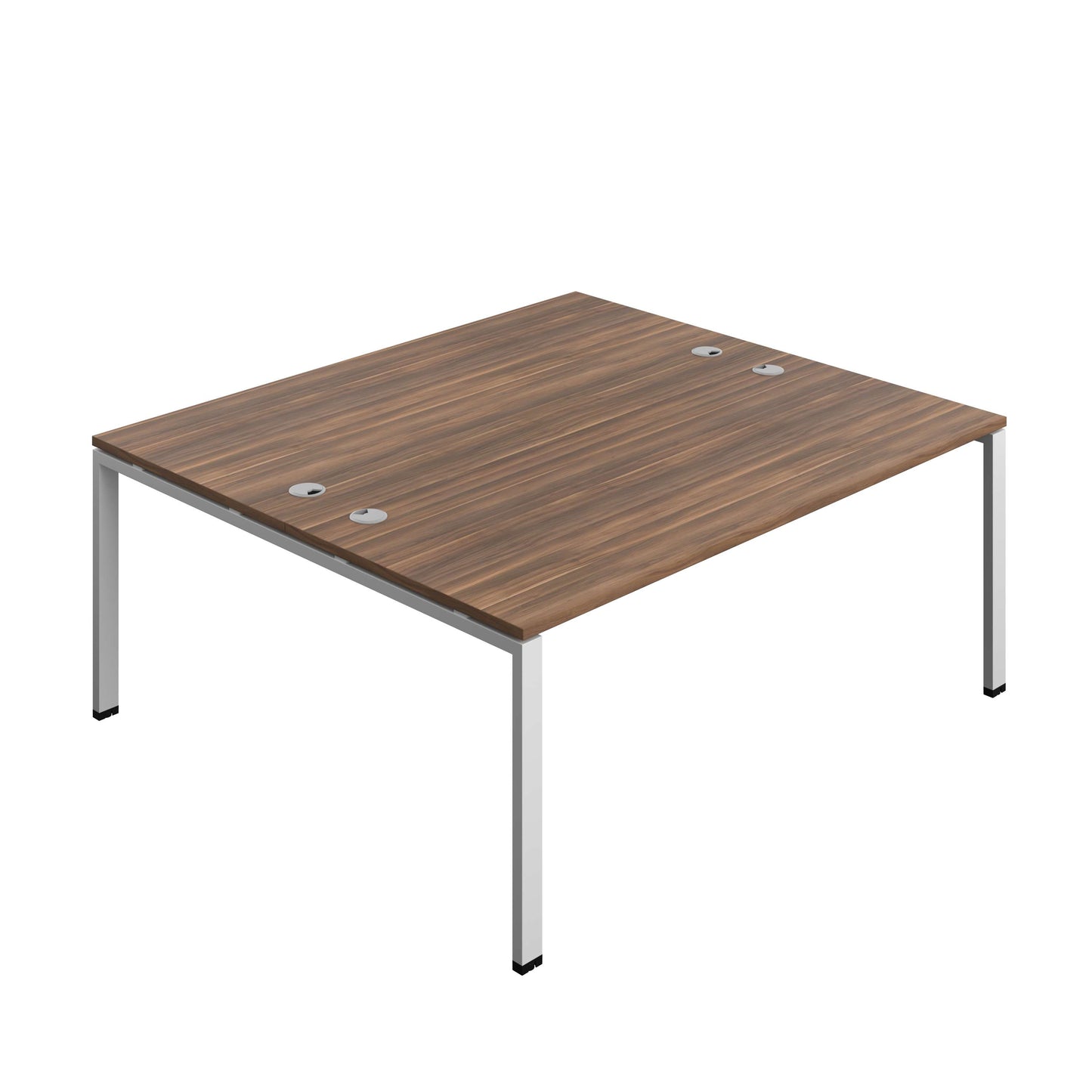 Synergy Bench with Cable Ports: 2 Person (FSC) : Goal Post Leg : 1800 | 800 | Dark Walnut/Silver