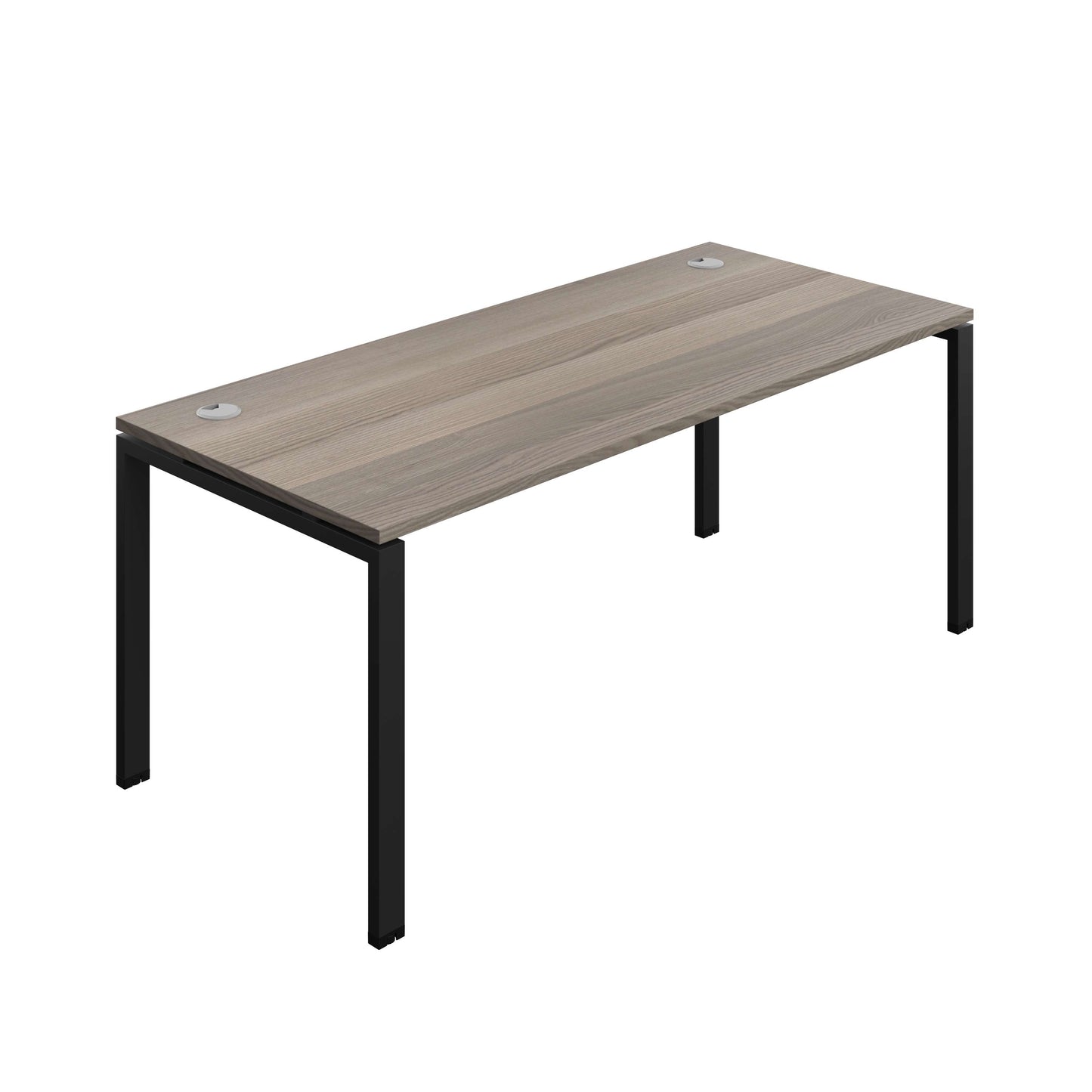 Synergy Bench with Cable Ports: 1 Person (FSC) : Goal Post Leg : 1800 | 800 | Grey Oak/Black