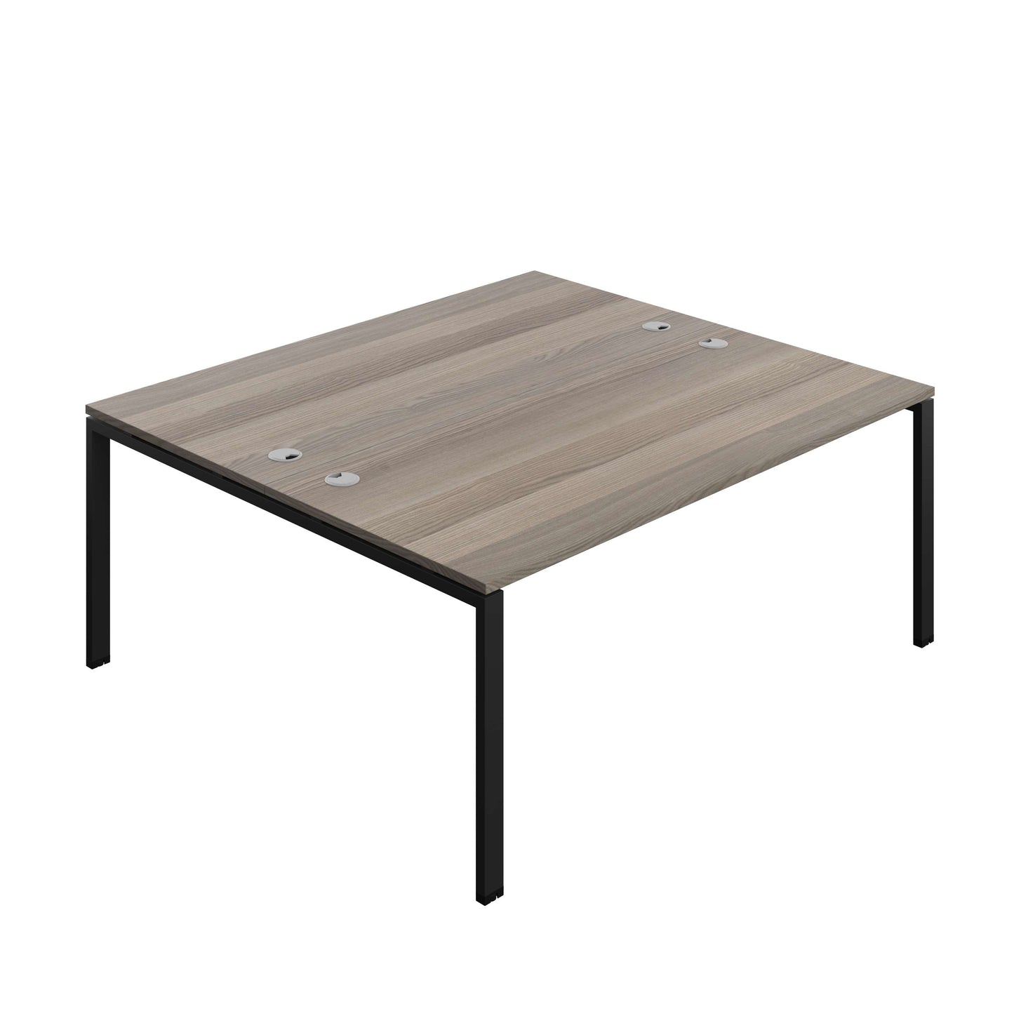 Synergy Bench with Cable Ports: 2 Person (FSC) : Goal Post Leg : 1800 | 800 | Grey Oak/Black