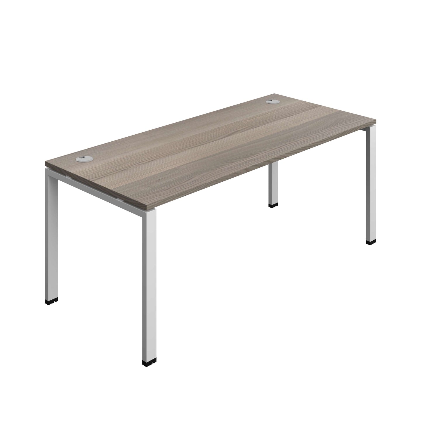 Synergy Bench with Cable Ports: 1 Person (FSC) : Goal Post Leg : 1800 | 800 | Grey Oak/Silver
