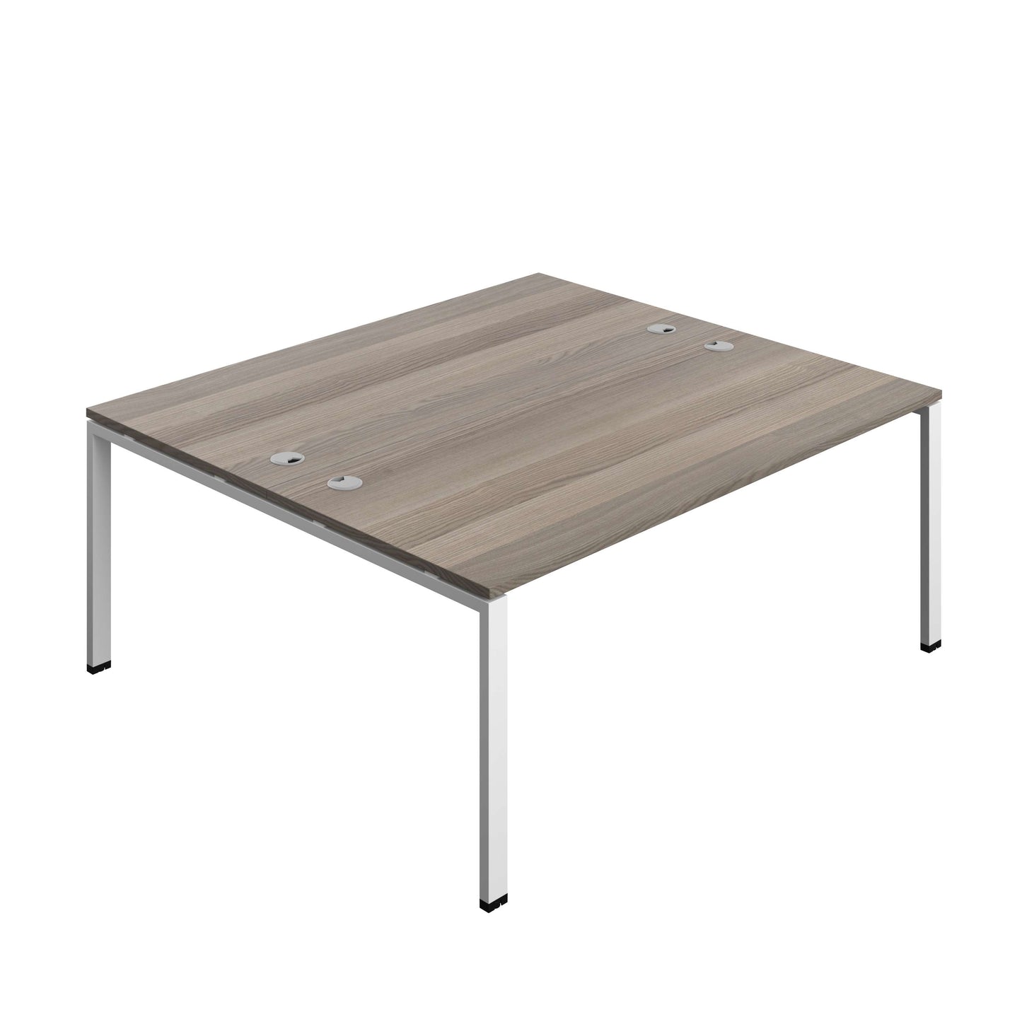 Synergy Bench with Cable Ports: 2 Person (FSC) : Goal Post Leg : 1800 | 800 | Grey Oak/White