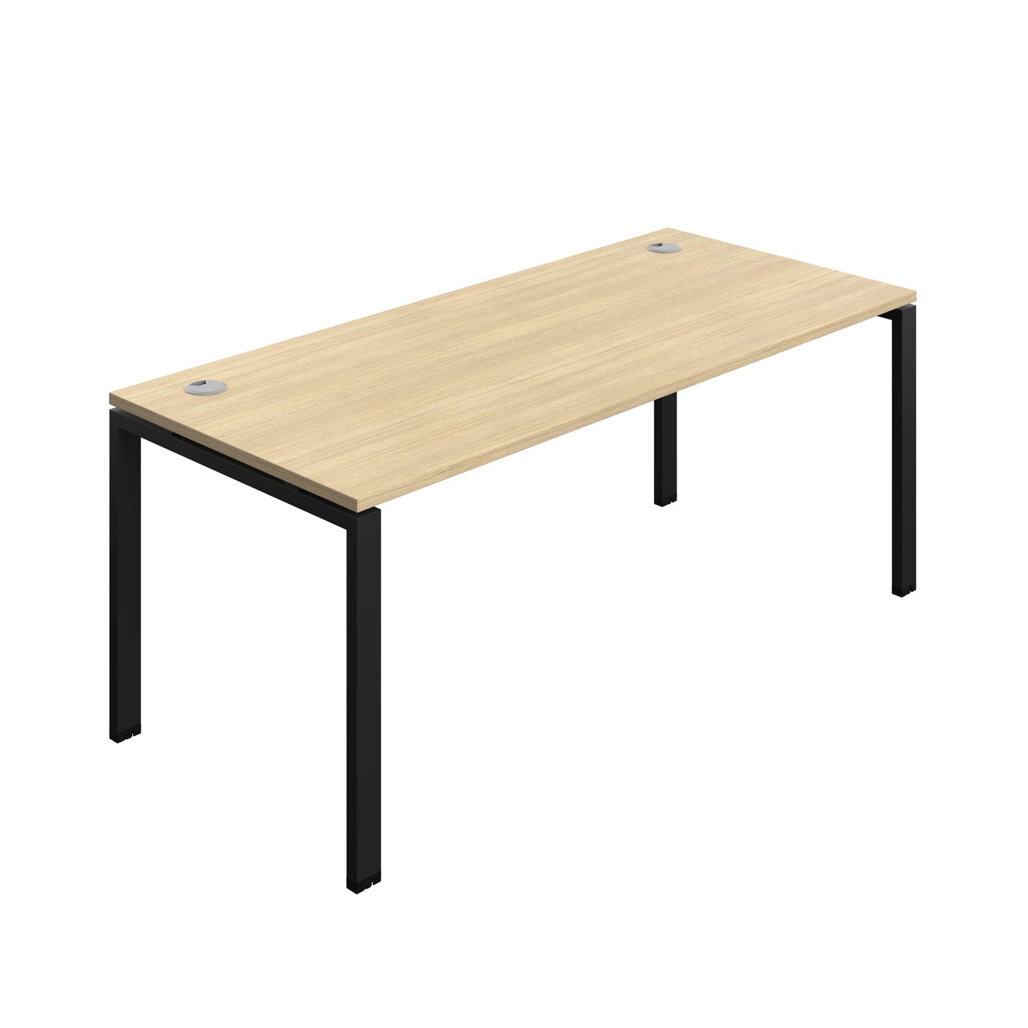 Synergy Bench with Cable Ports: 1 Person (FSC) : Goal Post Leg : 1800 | 800 | Nova Oak/Black