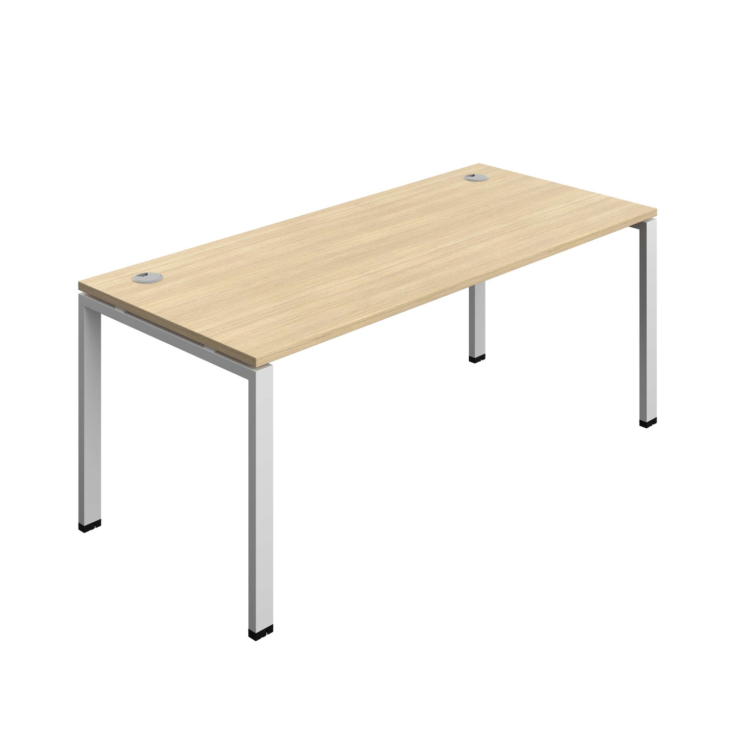 Synergy Bench with Cable Ports: 1 Person (FSC) : Goal Post Leg : 1800 | 800 | Nova Oak/Silver