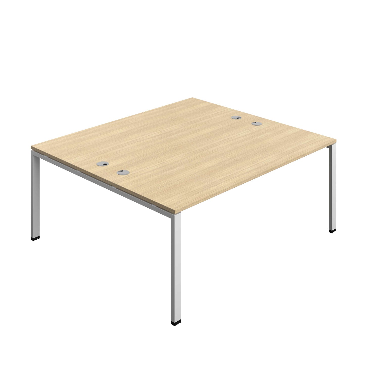 Synergy Bench with Cable Ports: 2 Person (FSC) : Goal Post Leg : 1800 | 800 | Nova Oak/Silver