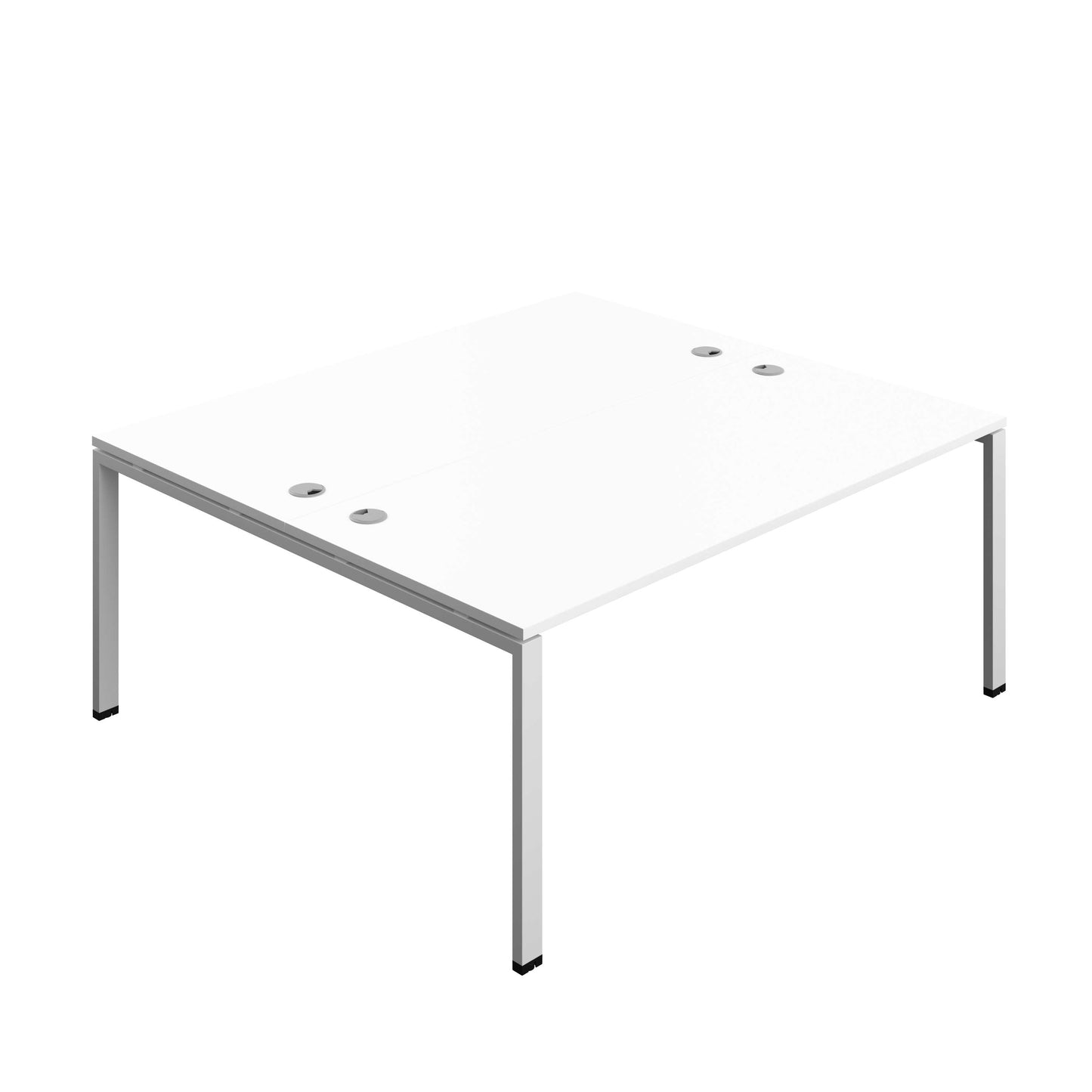 Synergy Bench with Cable Ports: 2 Person (FSC) : Goal Post Leg : 1800 | 800 | White/Silver