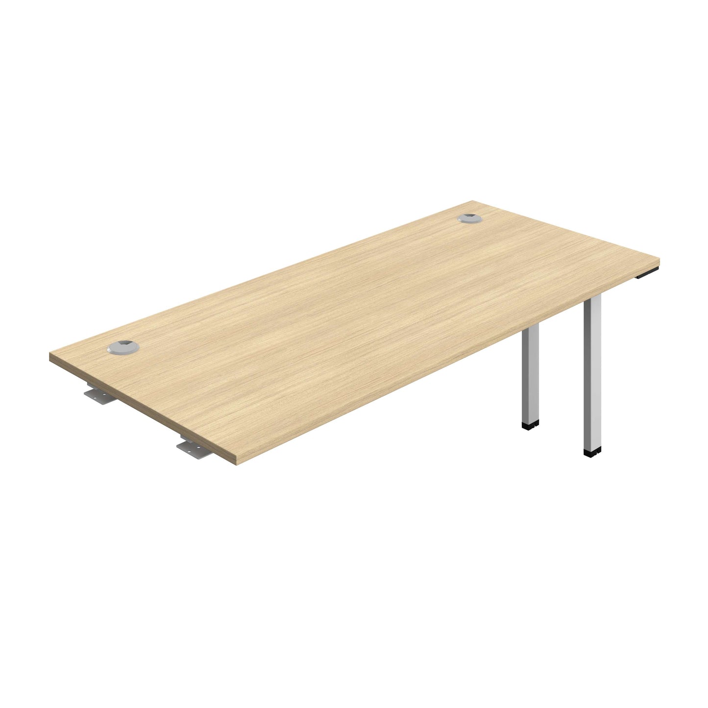 Synergy Bench Extension with Cable Ports: 1 Person (FSC) : 1800 | 800 | Nova Oak/Silver