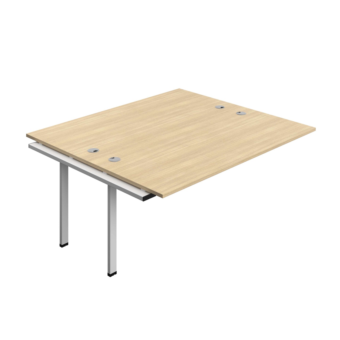 Synergy Bench Extension with Cable Ports: 2 Person (FSC) : 1800 | 800 | Nova Oak/Silver