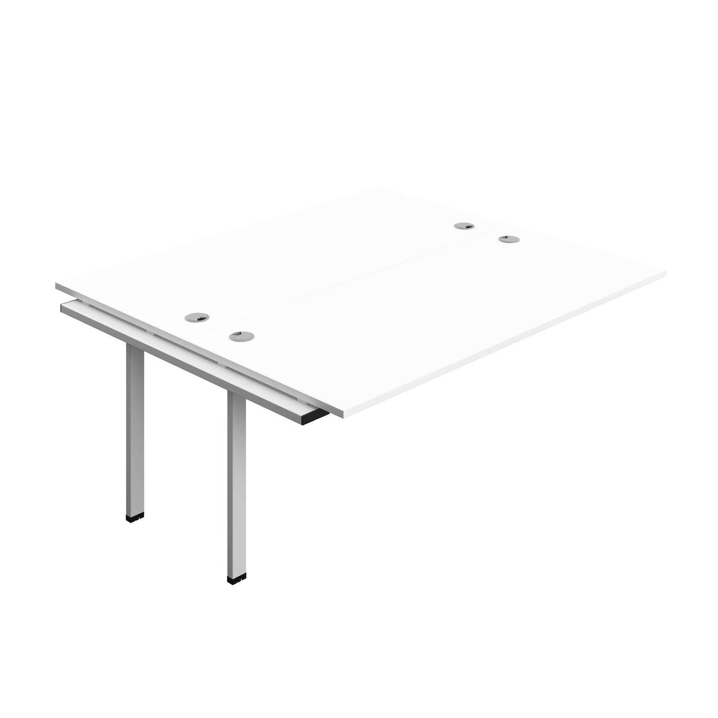 Synergy Bench Extension with Cable Ports: 2 Person (FSC) : 1800 | 800 | White/Silver