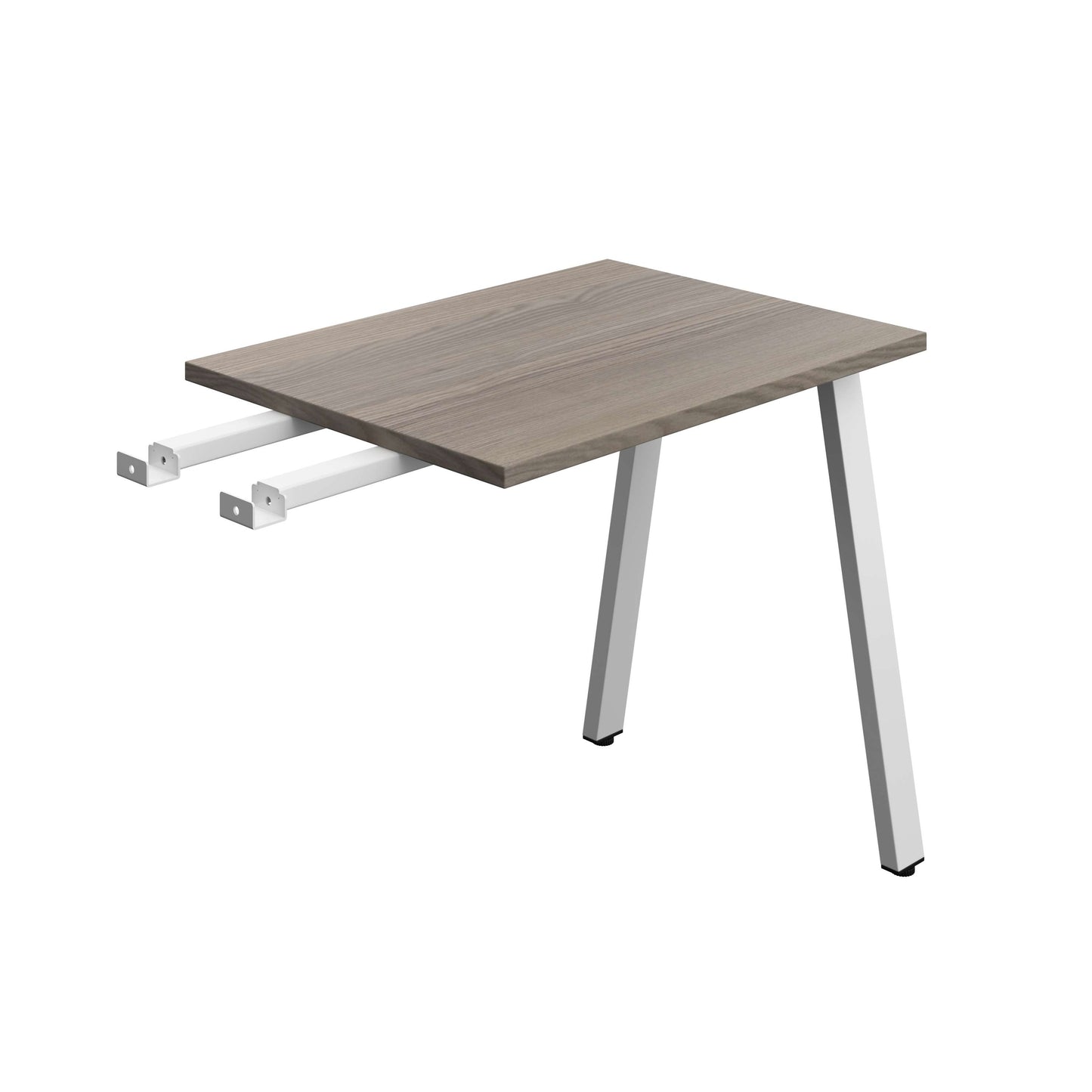 Synergy Bench with Return : A-Frame Leg | 800 X 600 | Grey Oak/Silver