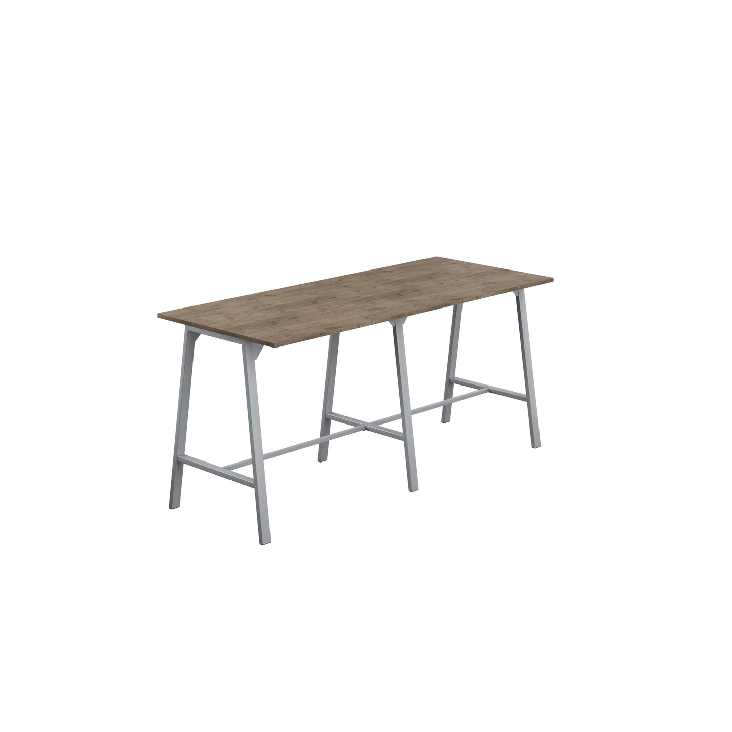 Titan High Maker Rectangular Table (FSC) | 1200 X 1000 | Silver/Grey Nebraska Oak