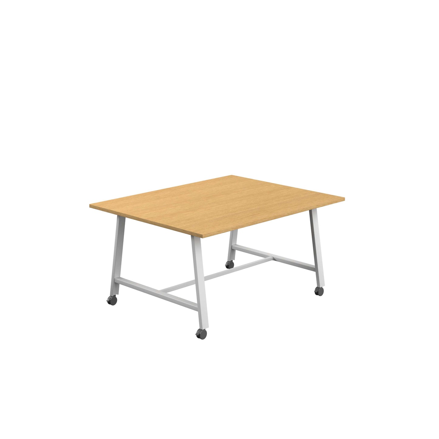 Titan Mobile Low Maker Rectangular Table (FSC) | 1500 X 1000 | White/Sorano Oak