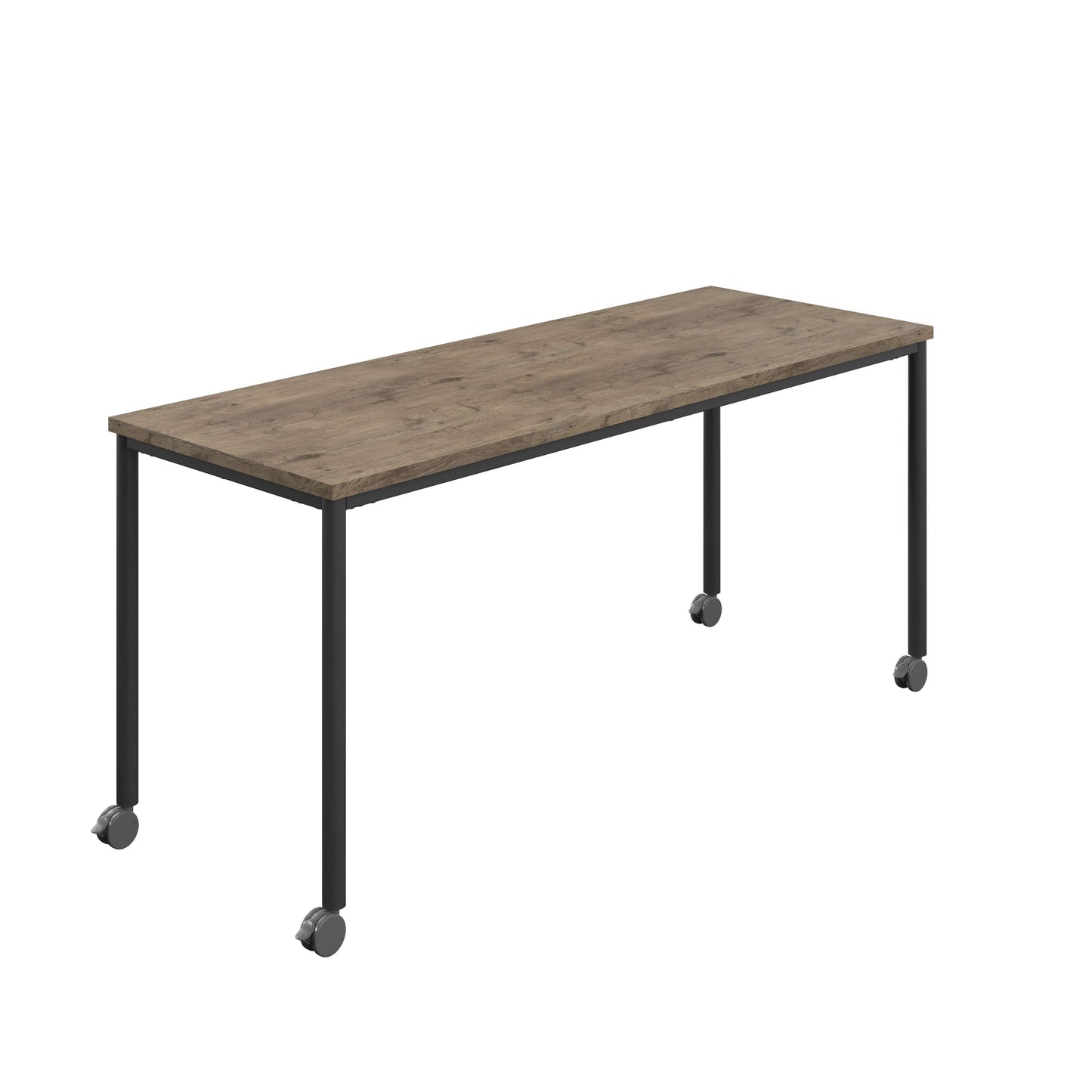 Titan Mobile Rectangular Table (FSC) | 1600 X 800 | Black/Grey Nebraska Oak
