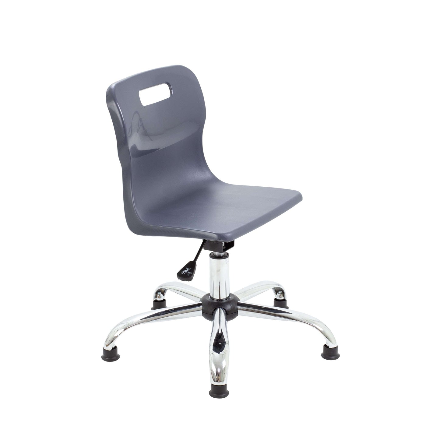 Titan Swivel Junior Chair with Chrome Base and Glides | Size 3-4 | Charcoal/Chrome