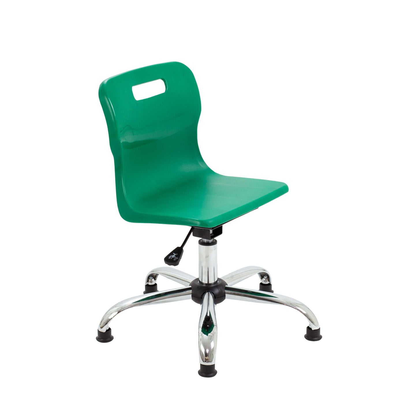 Titan Swivel Junior Chair with Chrome Base and Glides | Size 3-4 | Green/Chrome