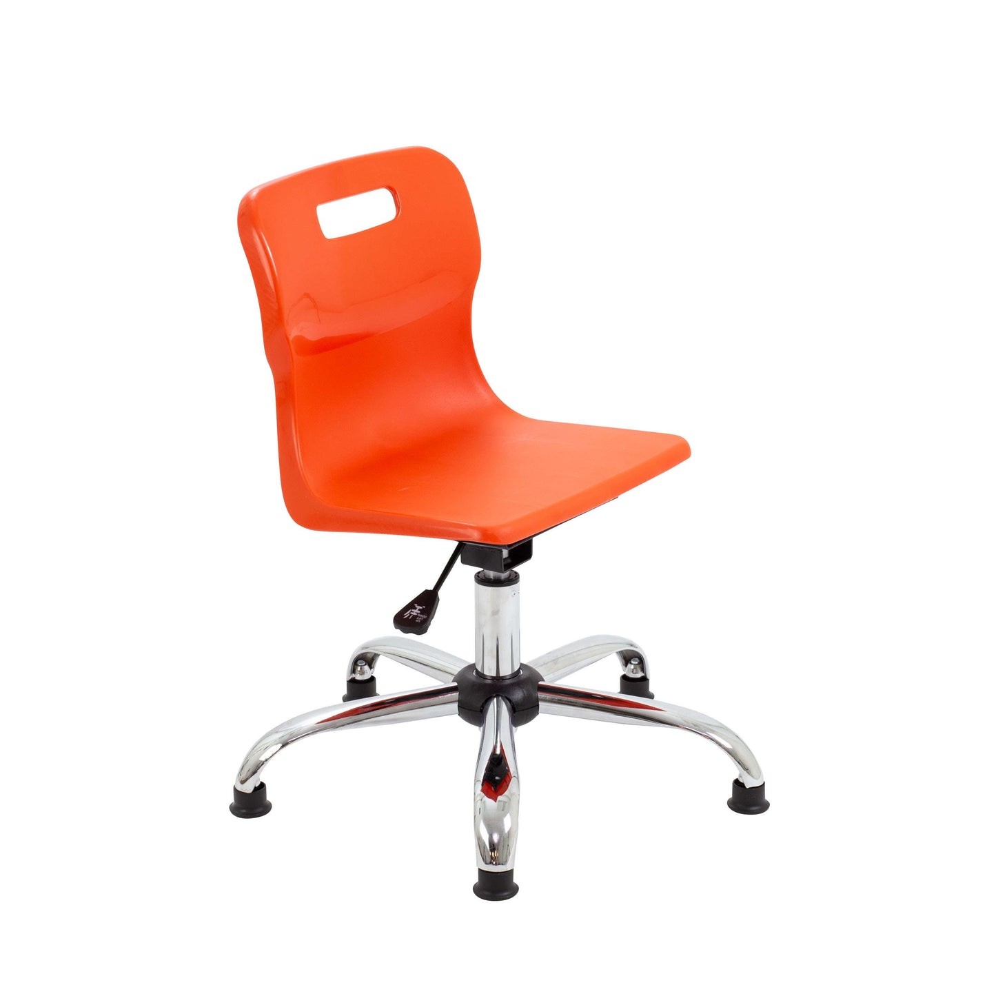 Titan Swivel Junior Chair with Chrome Base and Glides | Size 3-4 | Orange/Chrome
