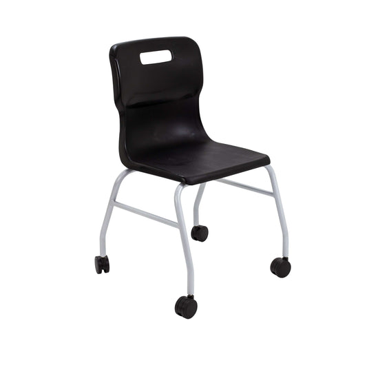 Titan Move 4 Leg Chair with Castors | Black