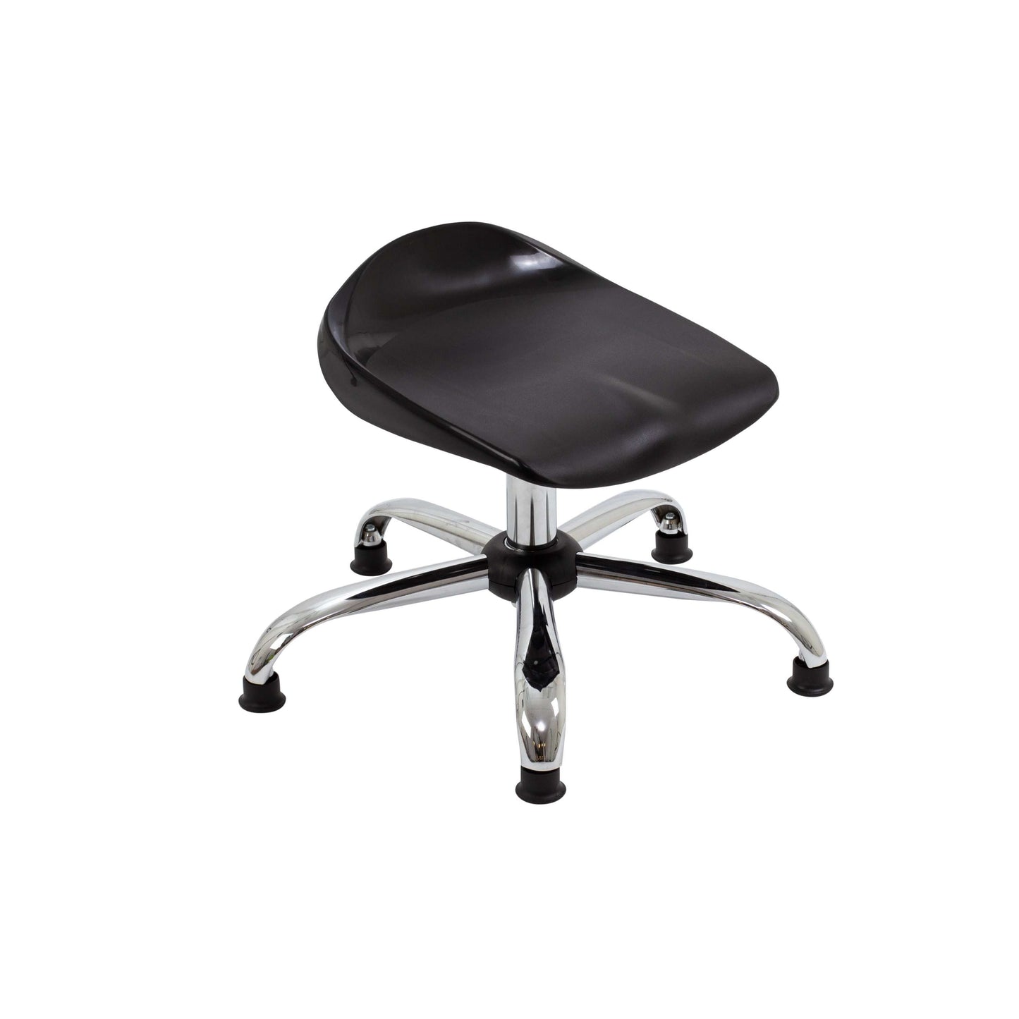 Titan Swivel Junior Stool with Chrome Base and Glides | Size 5-6 | Black/Chrome