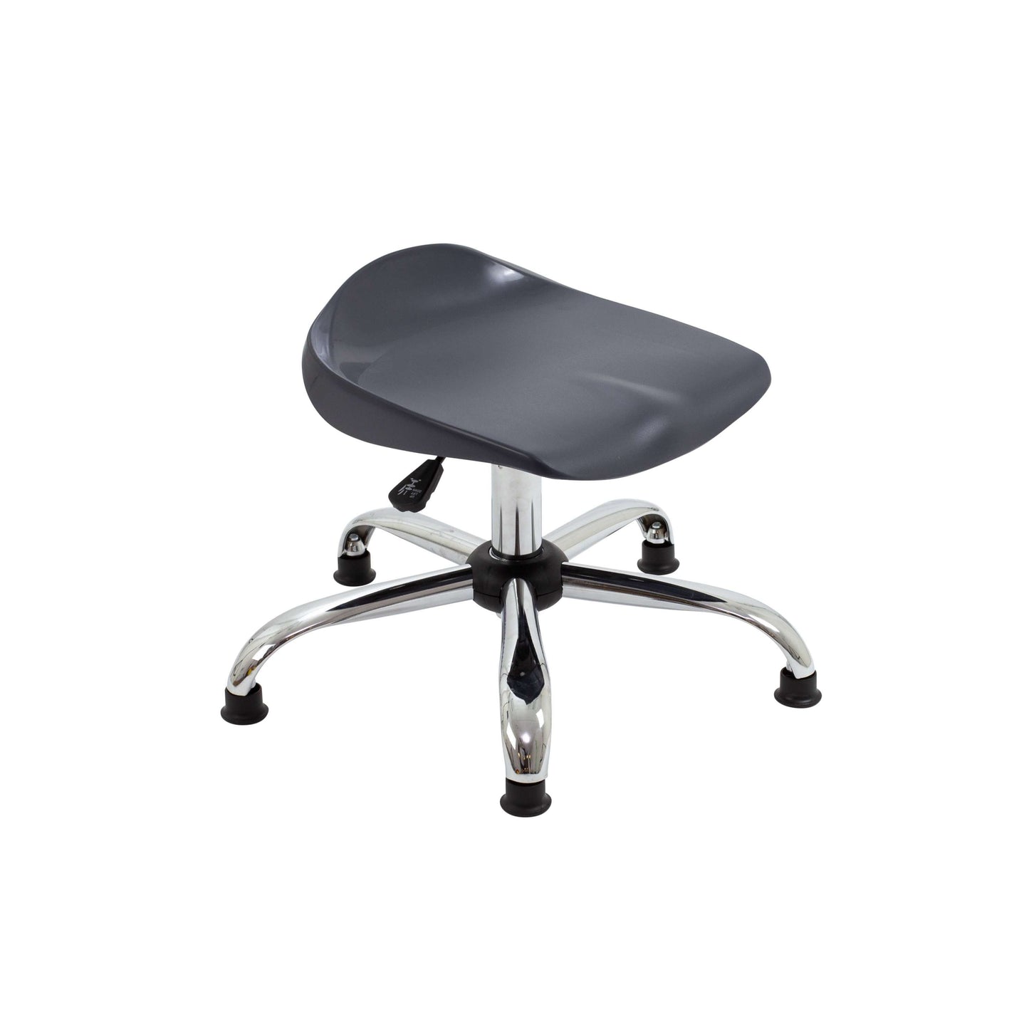 Titan Swivel Junior Stool with Chrome Base and Glides | Size 5-6 | Charcoal/Chrome