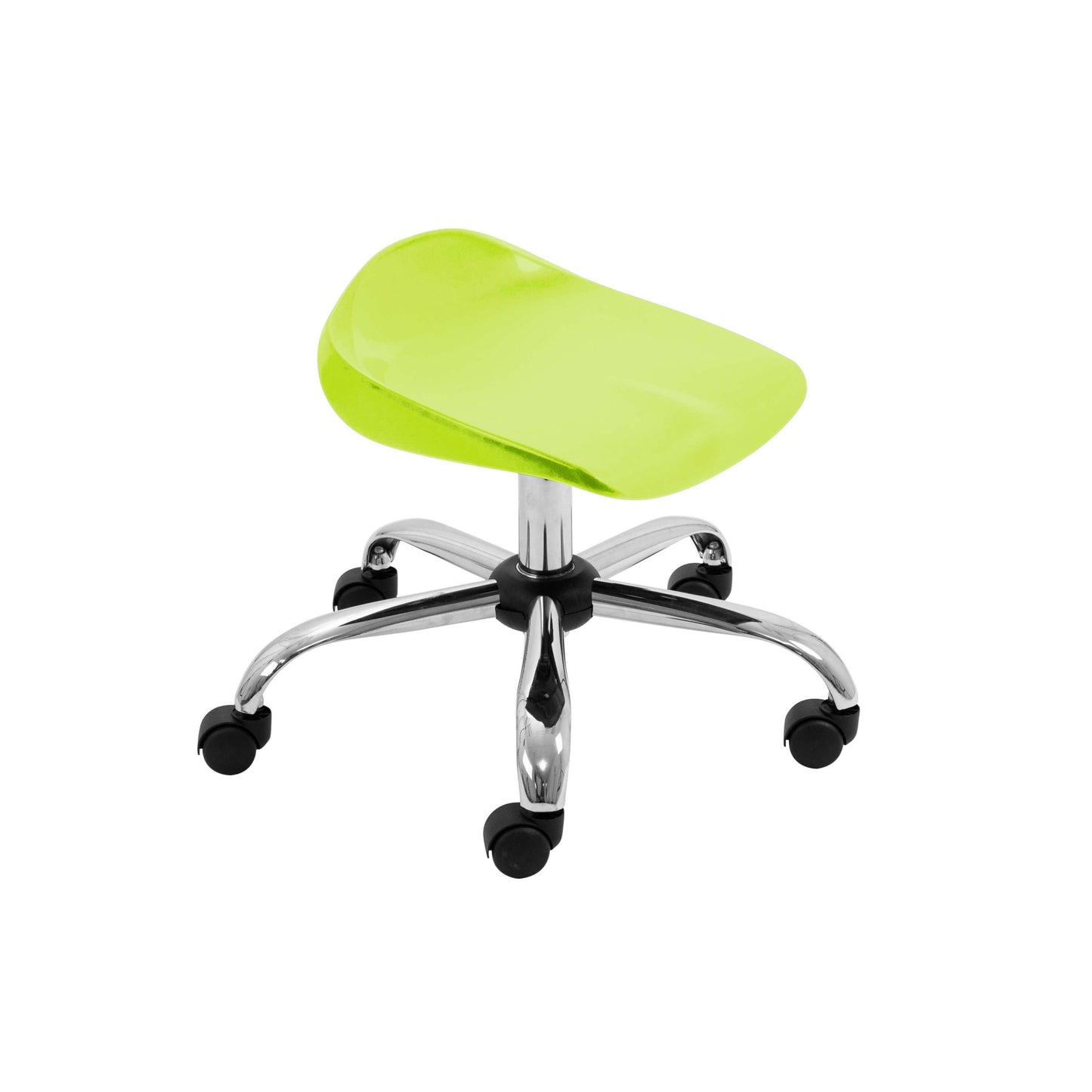Titan Swivel Junior Stool with Chrome Base and Castors | Size 5-6 | Lime/Chrome