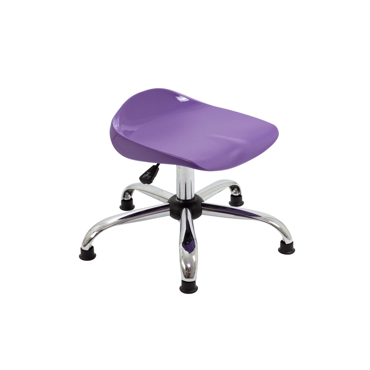 Titan Swivel Junior Stool with Chrome Base and Glides | Size 5-6 | Purple/Chrome