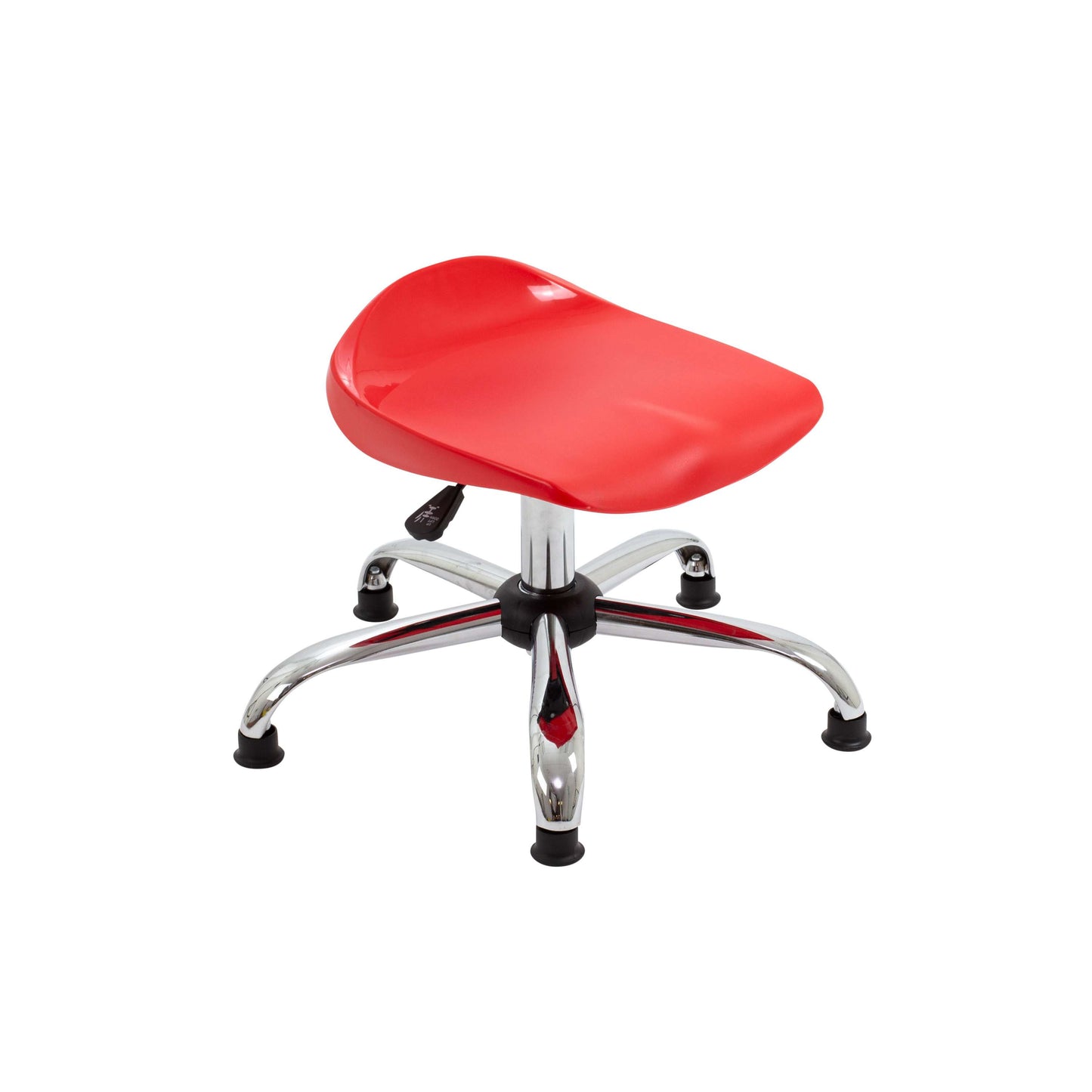 Titan Swivel Junior Stool with Chrome Base and Glides | Size 5-6 | Red/Chrome