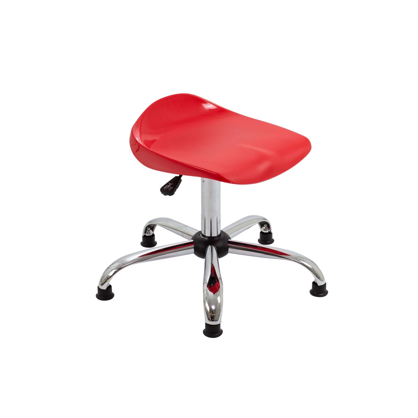 Titan Swivel Senior Stool with Chrome Base and Glides | Size 5-6 | Red/Chrome