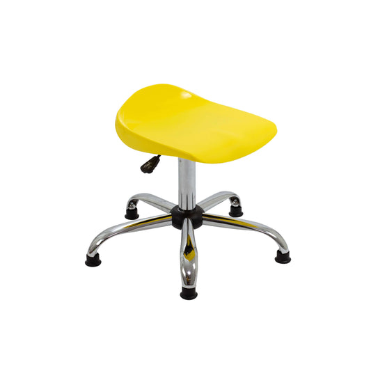 Titan Swivel Senior Stool with Chrome Base and Glides | Size 5-6 | Yellow/Chrome
