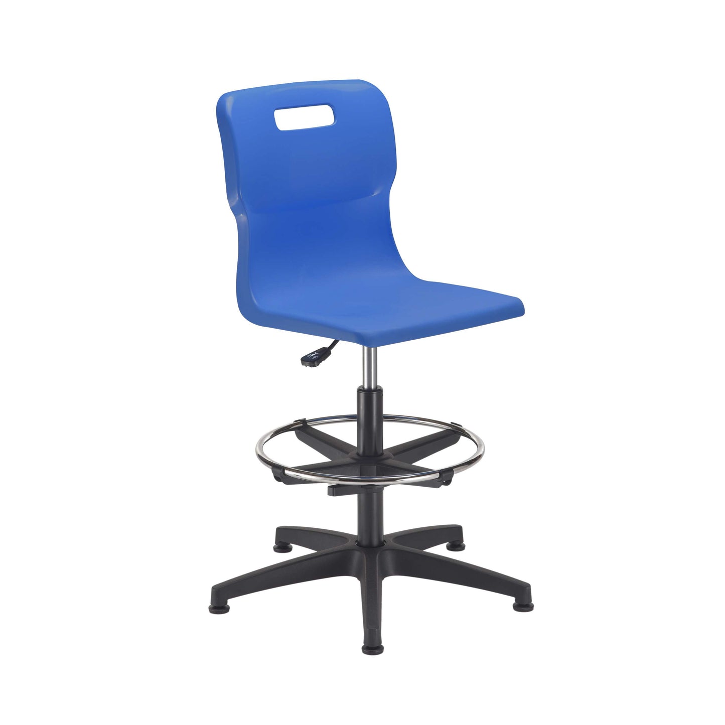 Titan Swivel Senior Chair with Plastic Base, Castors and D-Kit | Size 5-6 | Adjustable D-Kit | Blue/Black