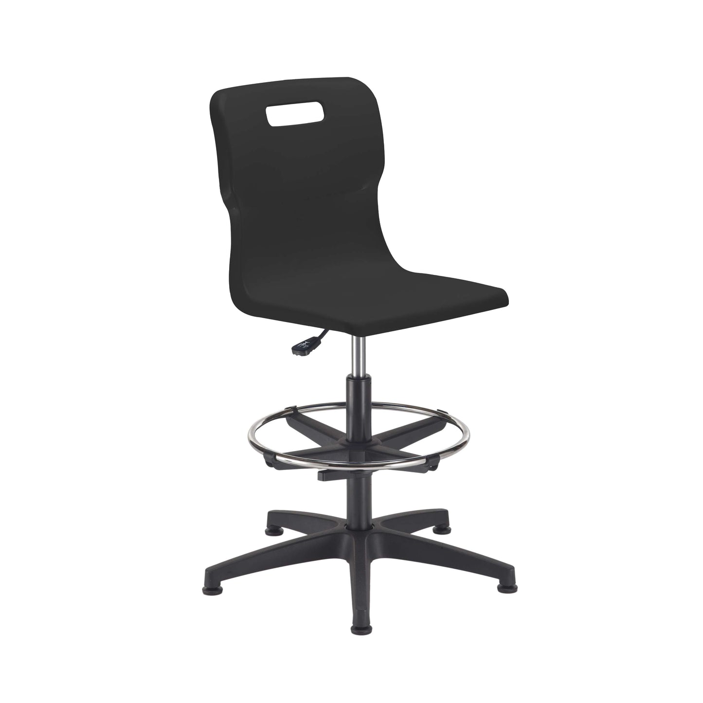 Titan Swivel Senior Chair with Plastic Base, Castors and D-Kit | Size 5-6 | Adjustable D-Kit | Black/Black