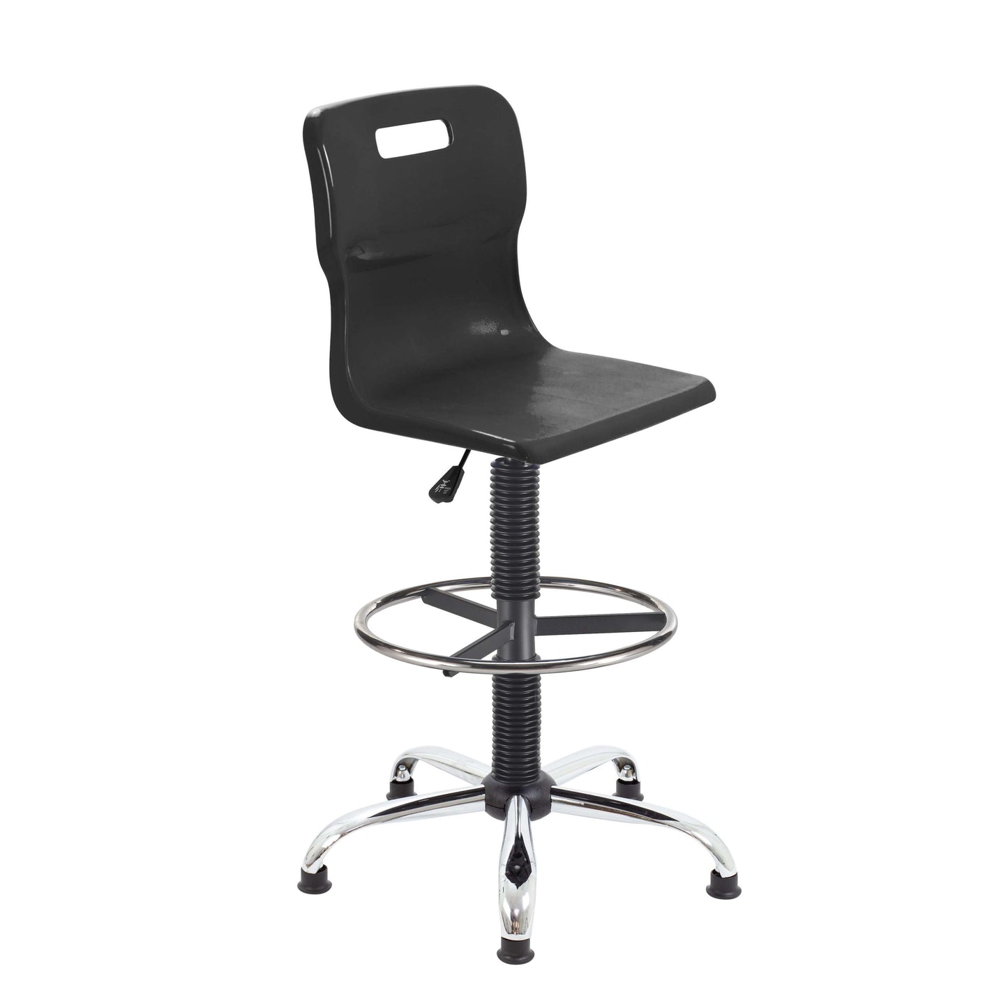 Titan Swivel Senior Chair with Chrome Base, Castors and D-Kit | Size 5-6 | Fixed D-Kit | Black/Chrome