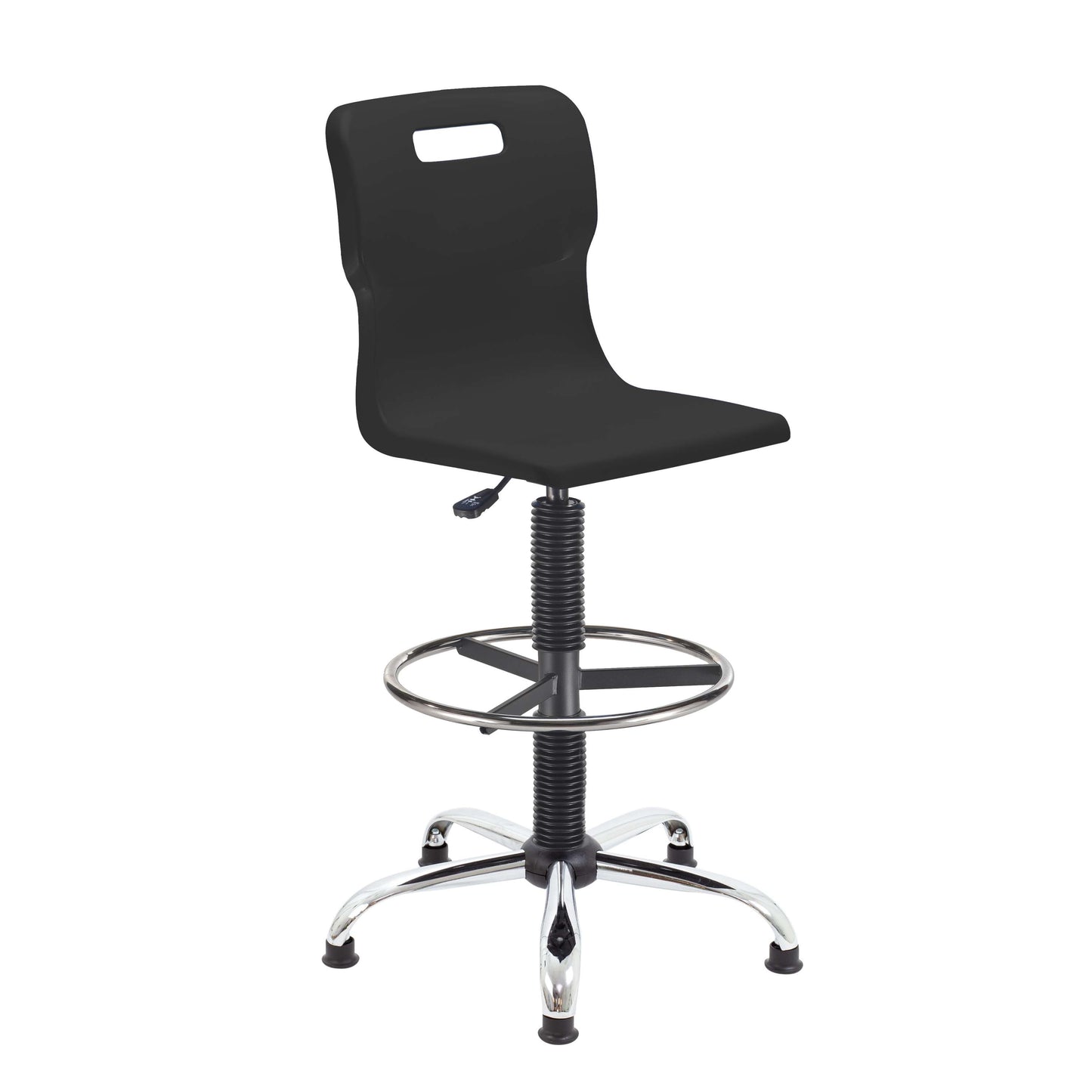 Titan Swivel Senior Chair with Chrome Base, Castors and D-Kit | Size 5-6 | Adjustable D-Kit | Black/Chrome