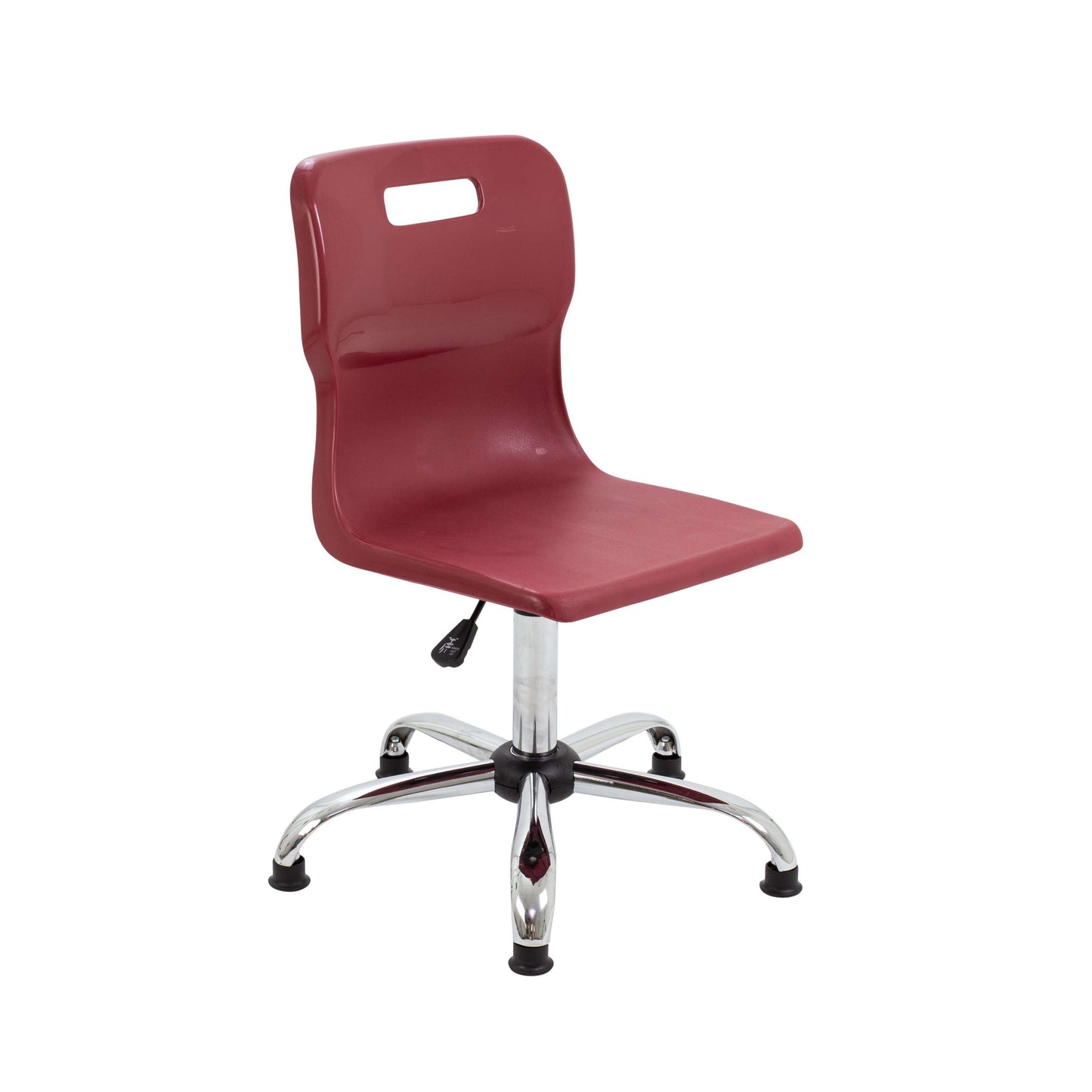 Titan Swivel Senior Chair with Chrome Base and Glides | Size 5-6 | Burgundy/Chrome