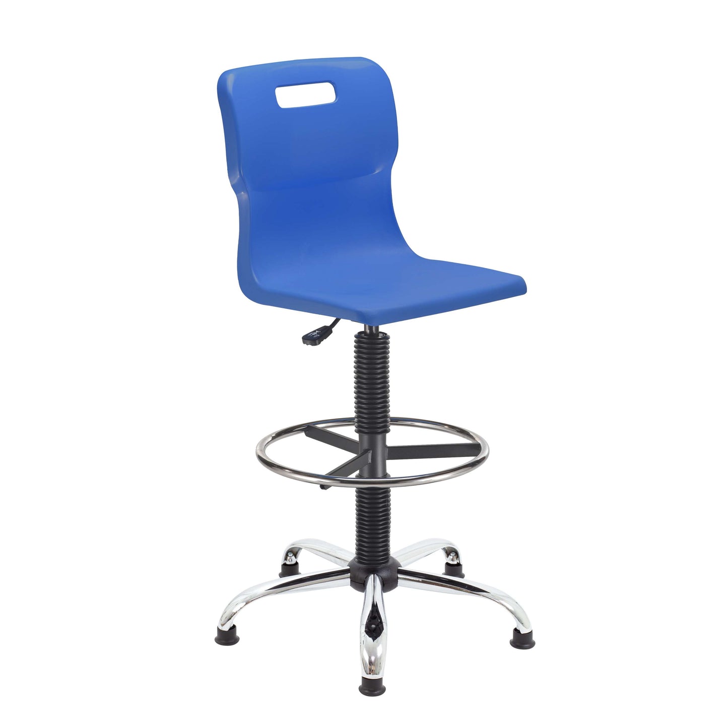 Titan Swivel Senior Chair with Chrome Base, Castors and D-Kit | Size 5-6 | Adjustable D-Kit | Blue/Chrome