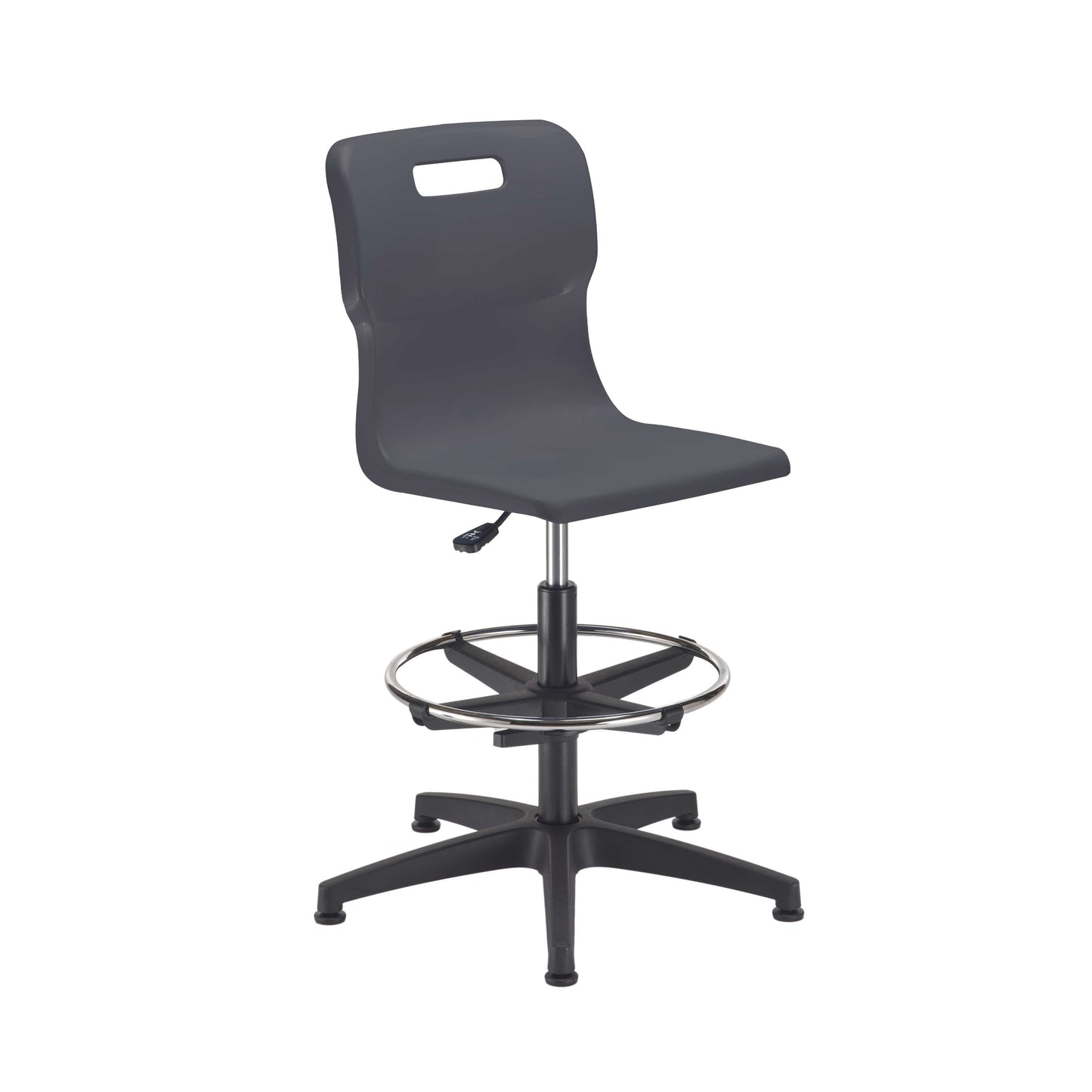 Titan Swivel Senior Chair with Plastic Base, Castors and D-Kit | Size 5-6 | Adjustable D-Kit | Charcoal/Black