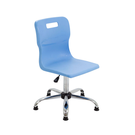 Titan Swivel Senior Chair with Chrome Base and Glides | Size 5-6 | Sky Blue/Chrome