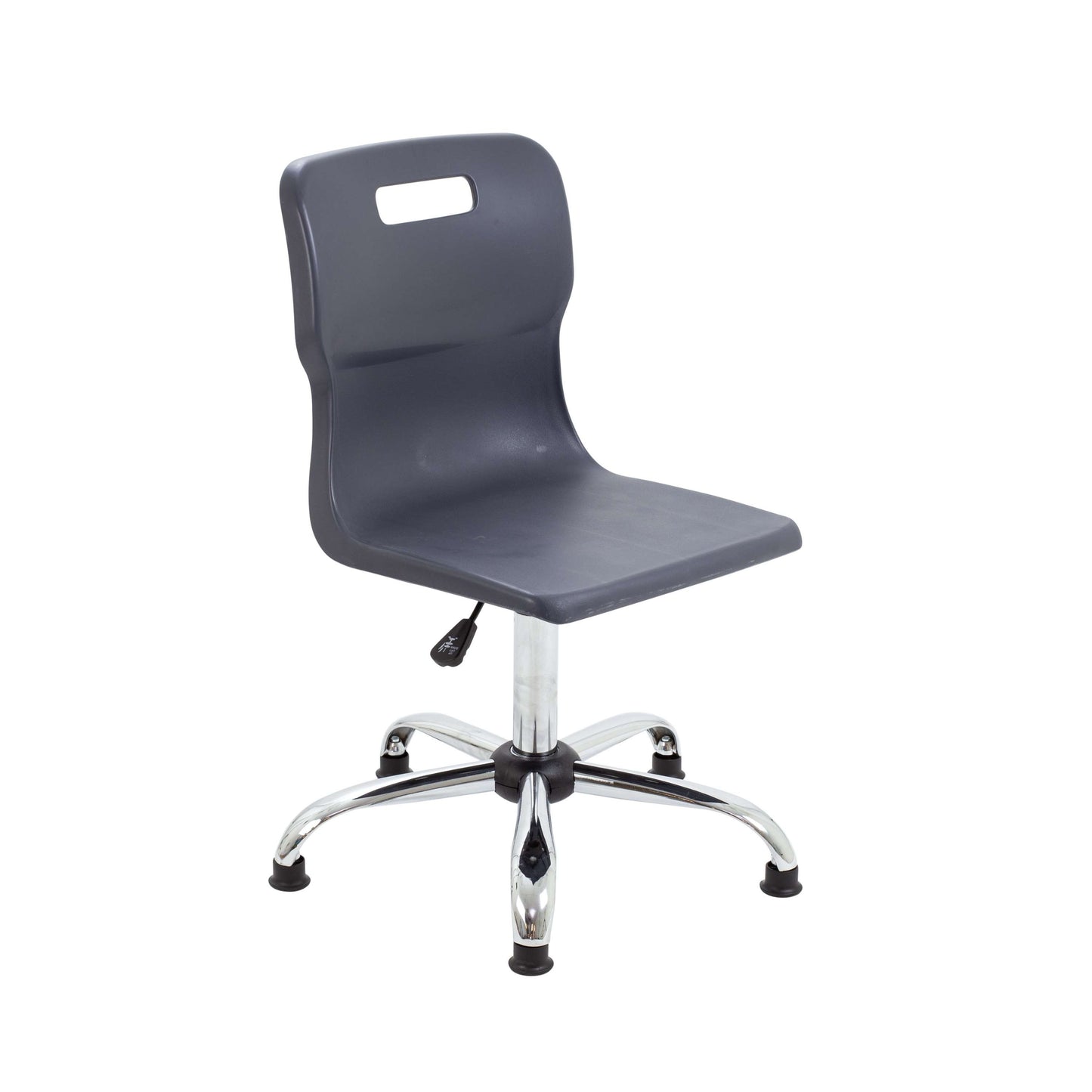 Titan Swivel Senior Chair with Chrome Base and Glides | Size 5-6 | Charcoal/Chrome