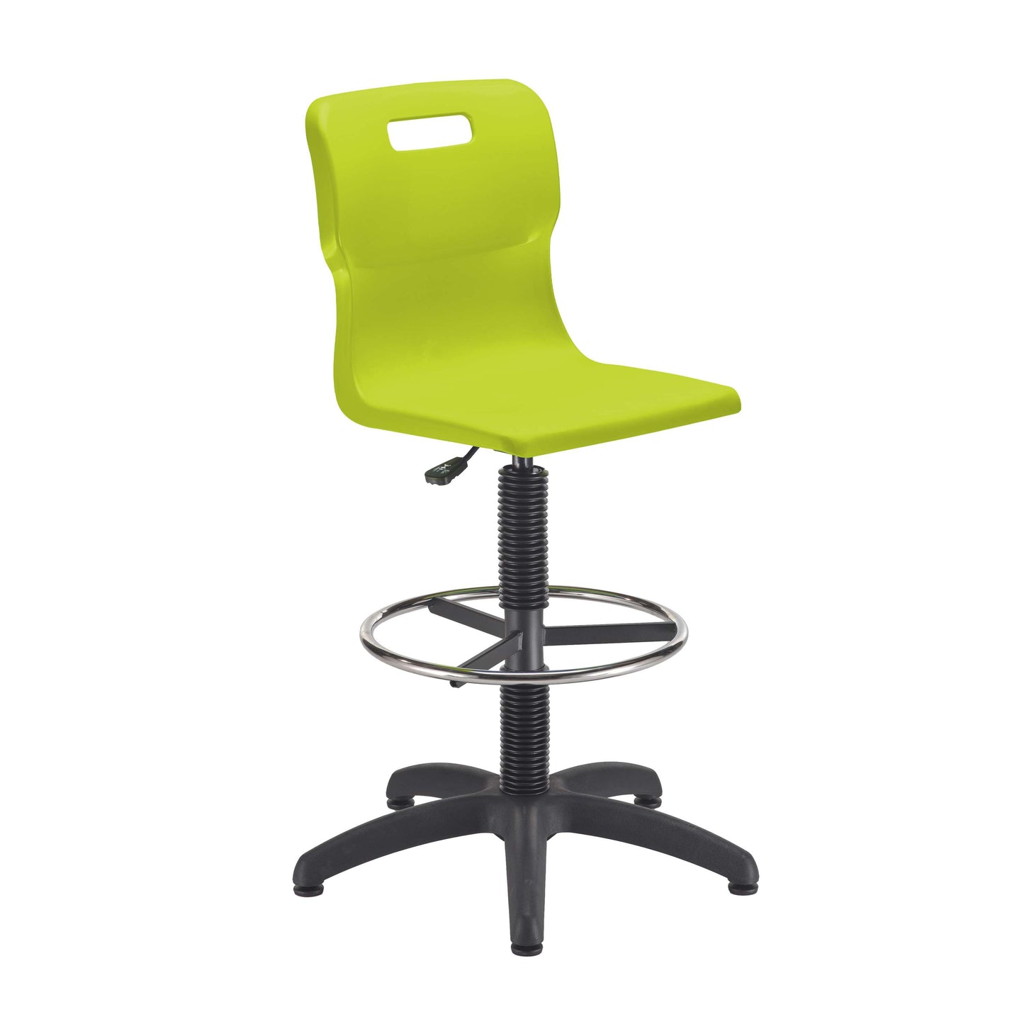 Titan Swivel Senior Chair with Plastic Base, Castors and D-Kit | Size 5-6 | Fixed D-Kit | Lime/Black