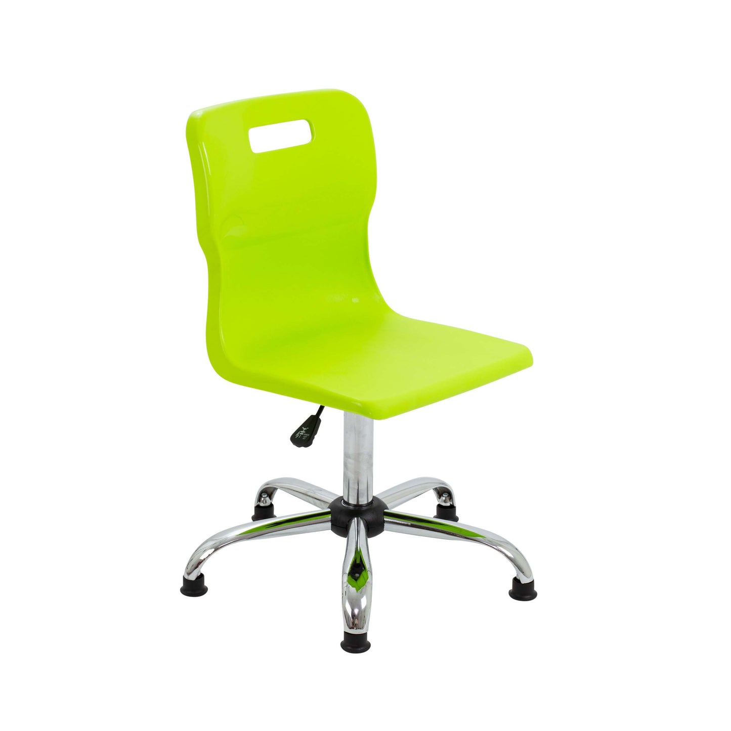 Titan Swivel Senior Chair with Chrome Base and Glides | Size 5-6 | Lime/Chrome