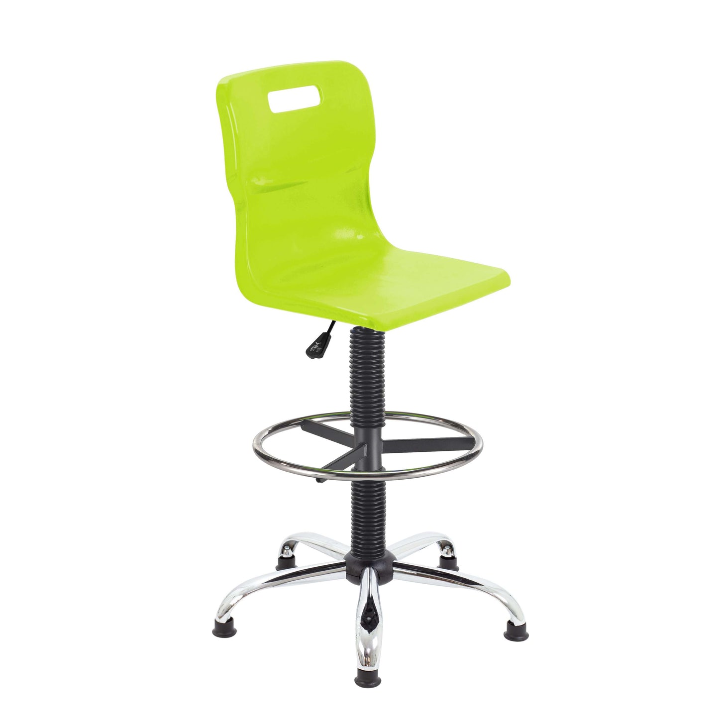 Titan Swivel Senior Chair with Chrome Base, Castors and D-Kit | Size 5-6 | Fixed D-Kit | Lime/Chrome