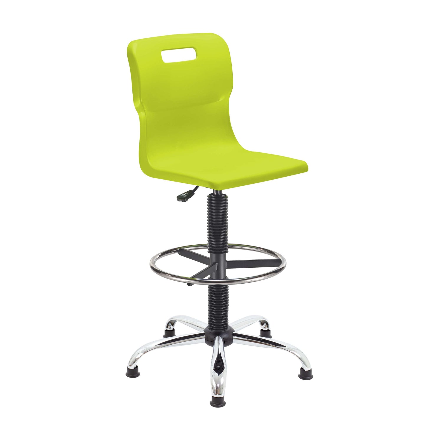 Titan Swivel Senior Chair with Chrome Base, Castors and D-Kit | Size 5-6 | Adjustable D-Kit | Lime/Chrome