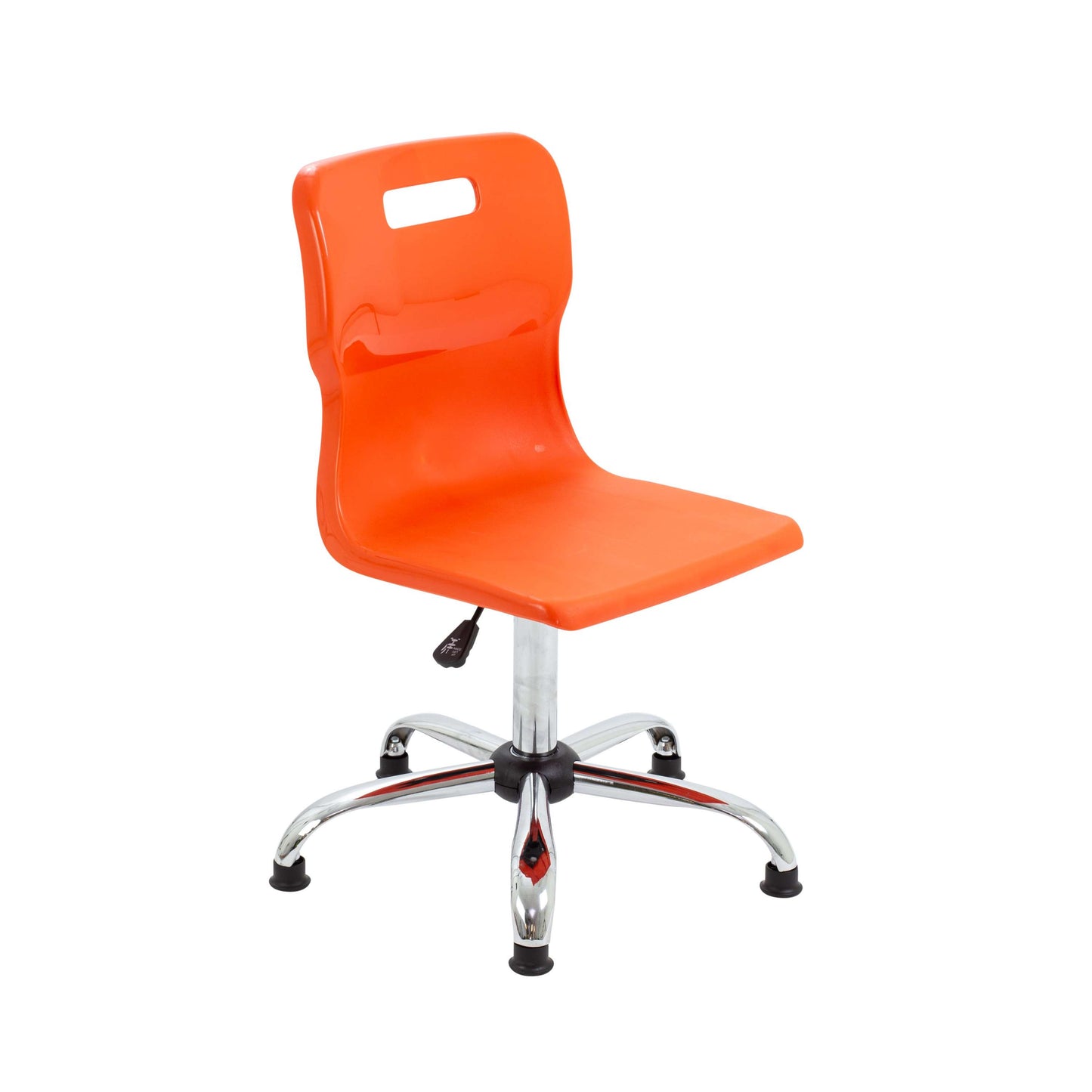 Titan Swivel Senior Chair with Chrome Base and Glides | Size 5-6 | Orange/Chrome