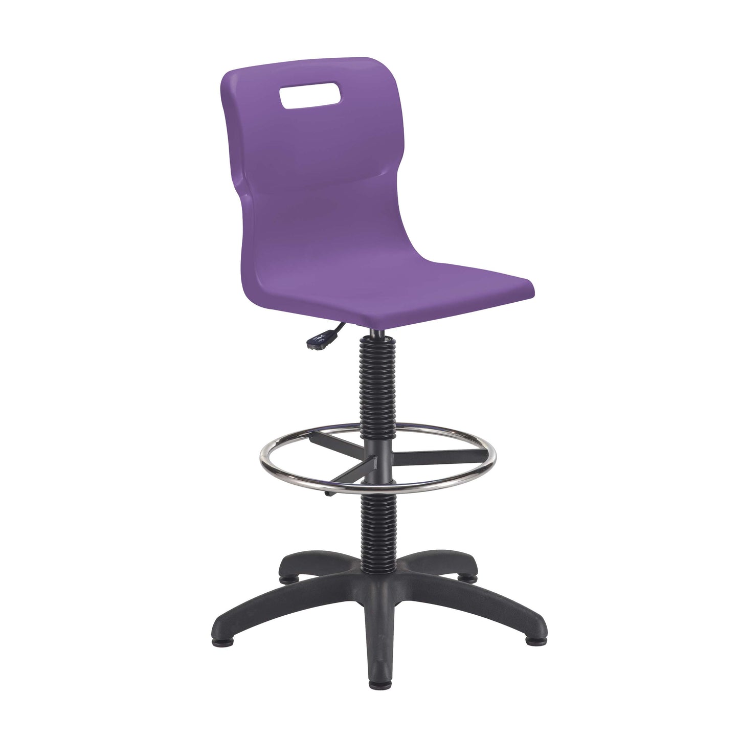 Titan Swivel Senior Chair with Plastic Base, Castors and D-Kit | Size 5-6 | Fixed D-Kit | Purple/Black
