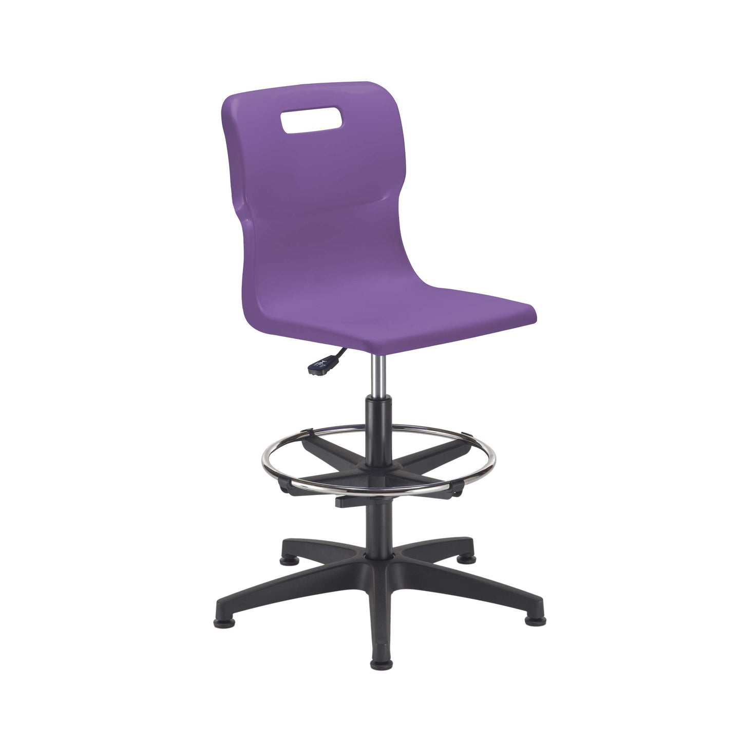 Titan Swivel Senior Chair with Plastic Base, Castors and D-Kit | Size 5-6 | Adjustable D-Kit | Purple/Black