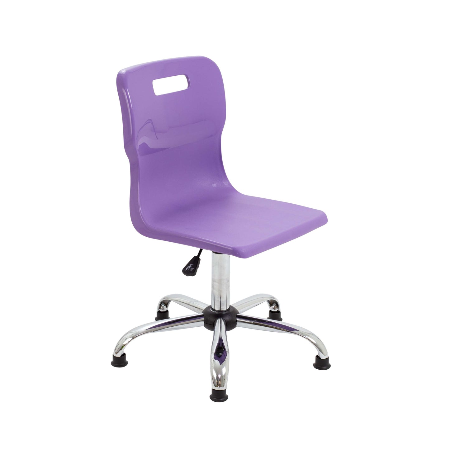 Titan Swivel Senior Chair with Chrome Base and Glides | Size 5-6 | Purple/Chrome